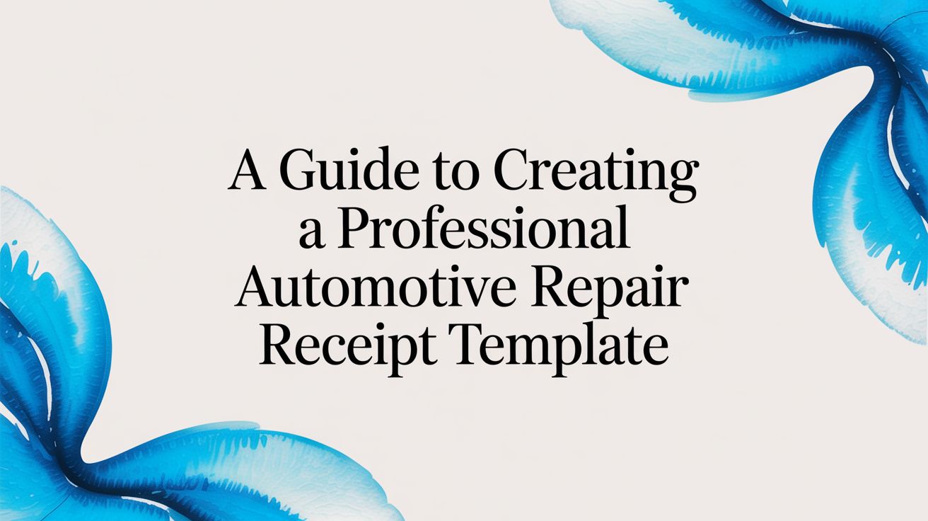 A Guide to Creating a Professional Automotive Repair Receipt Template