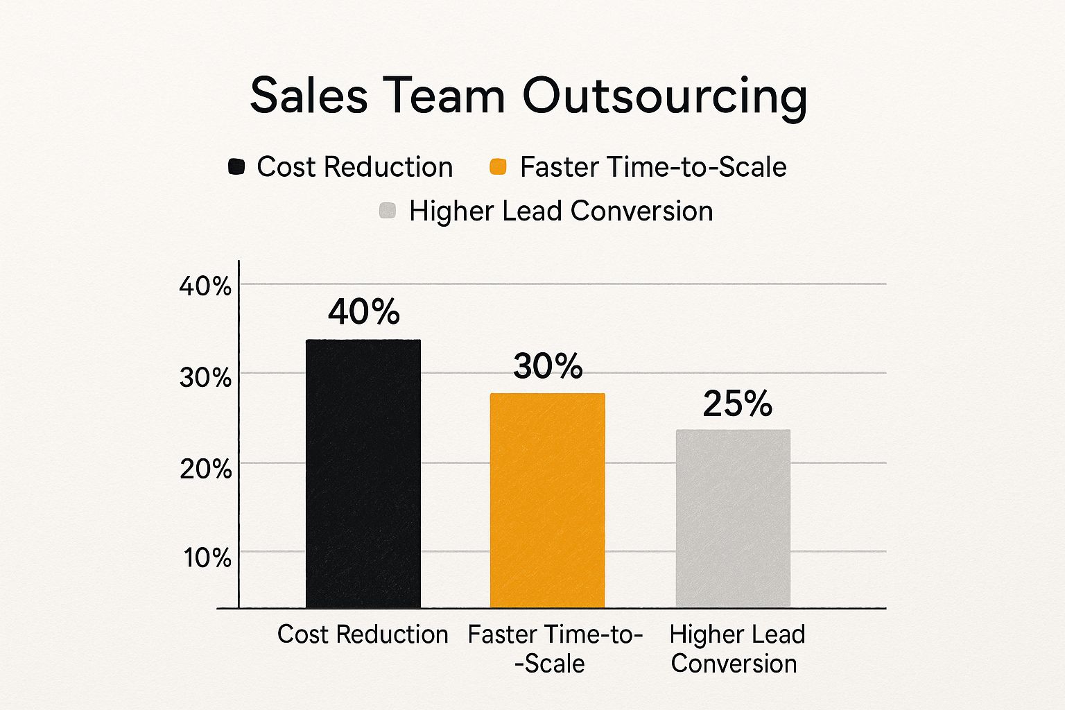 Infographic about sales team outsourcing