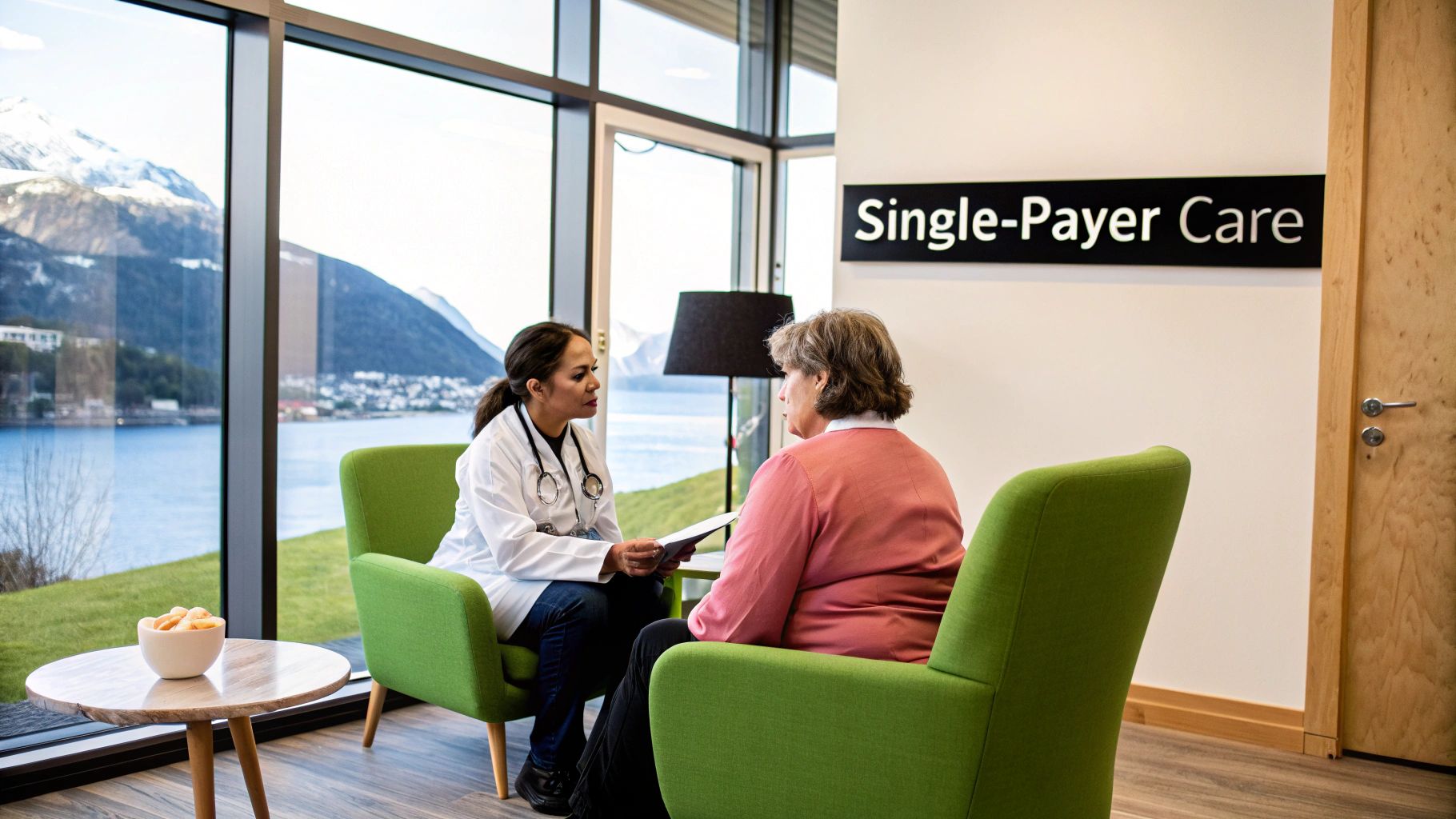 Infographic showing key data about Norway - Single-Payer National Health Service