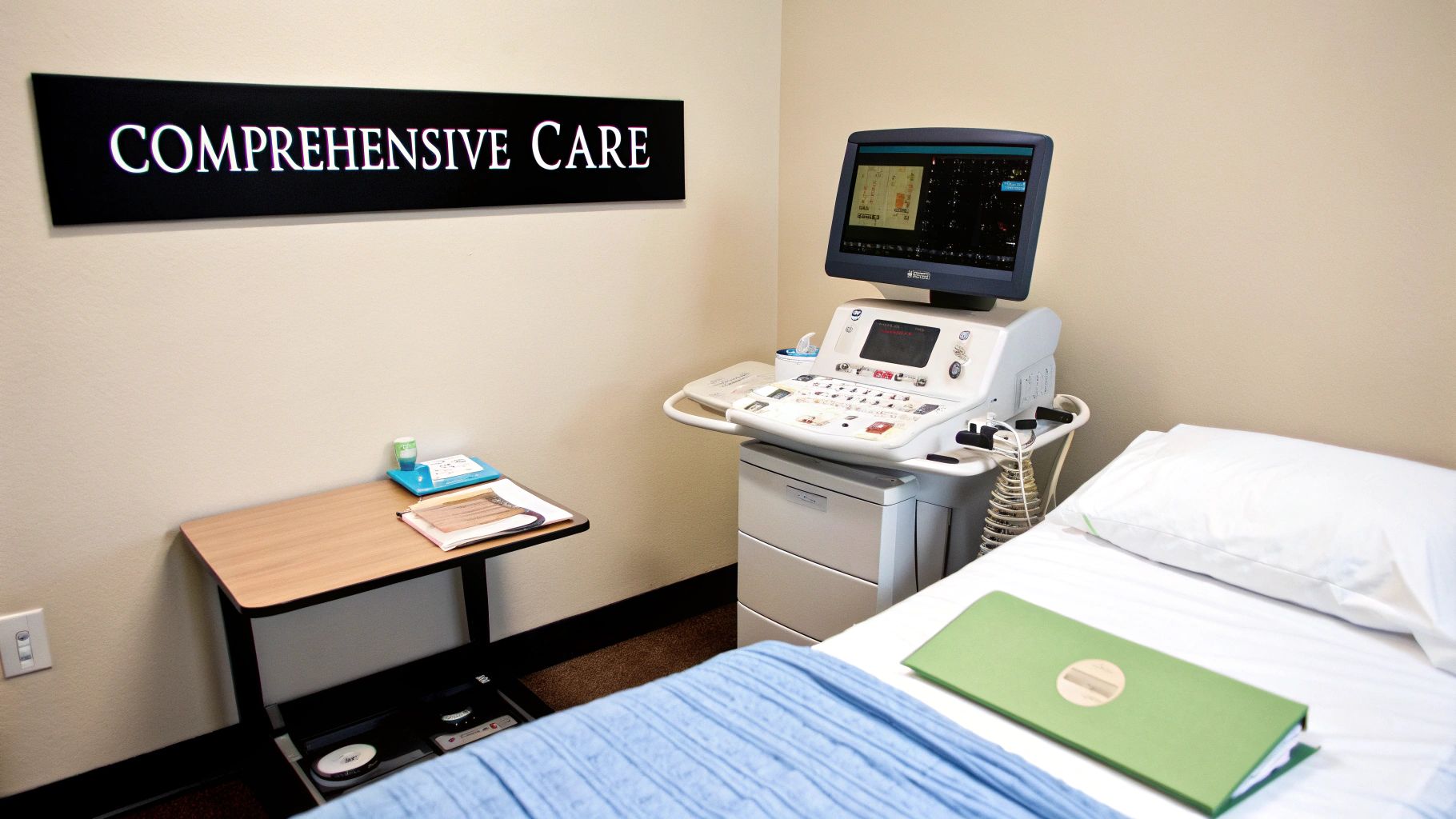 An image of a pregnant woman smiling in a serene setting, signifying peace of mind.