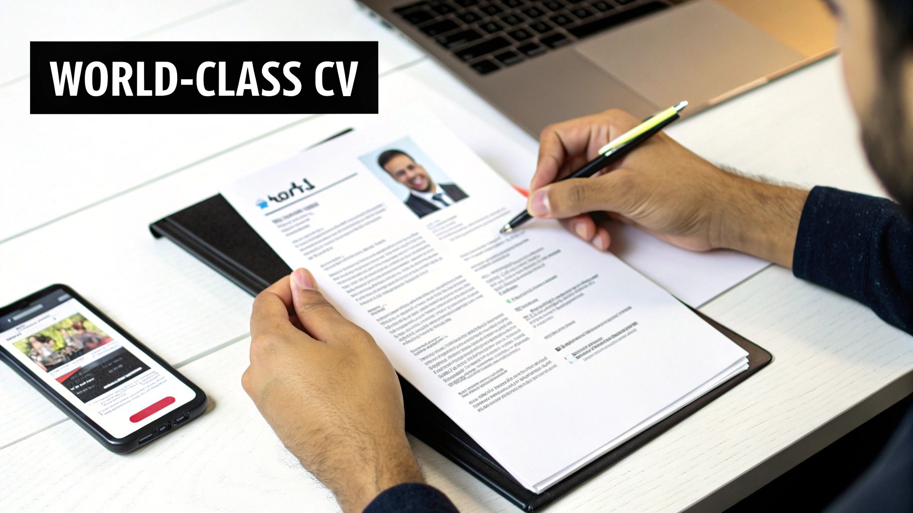 A person working on a laptop at a desk, crafting their professional portfolio