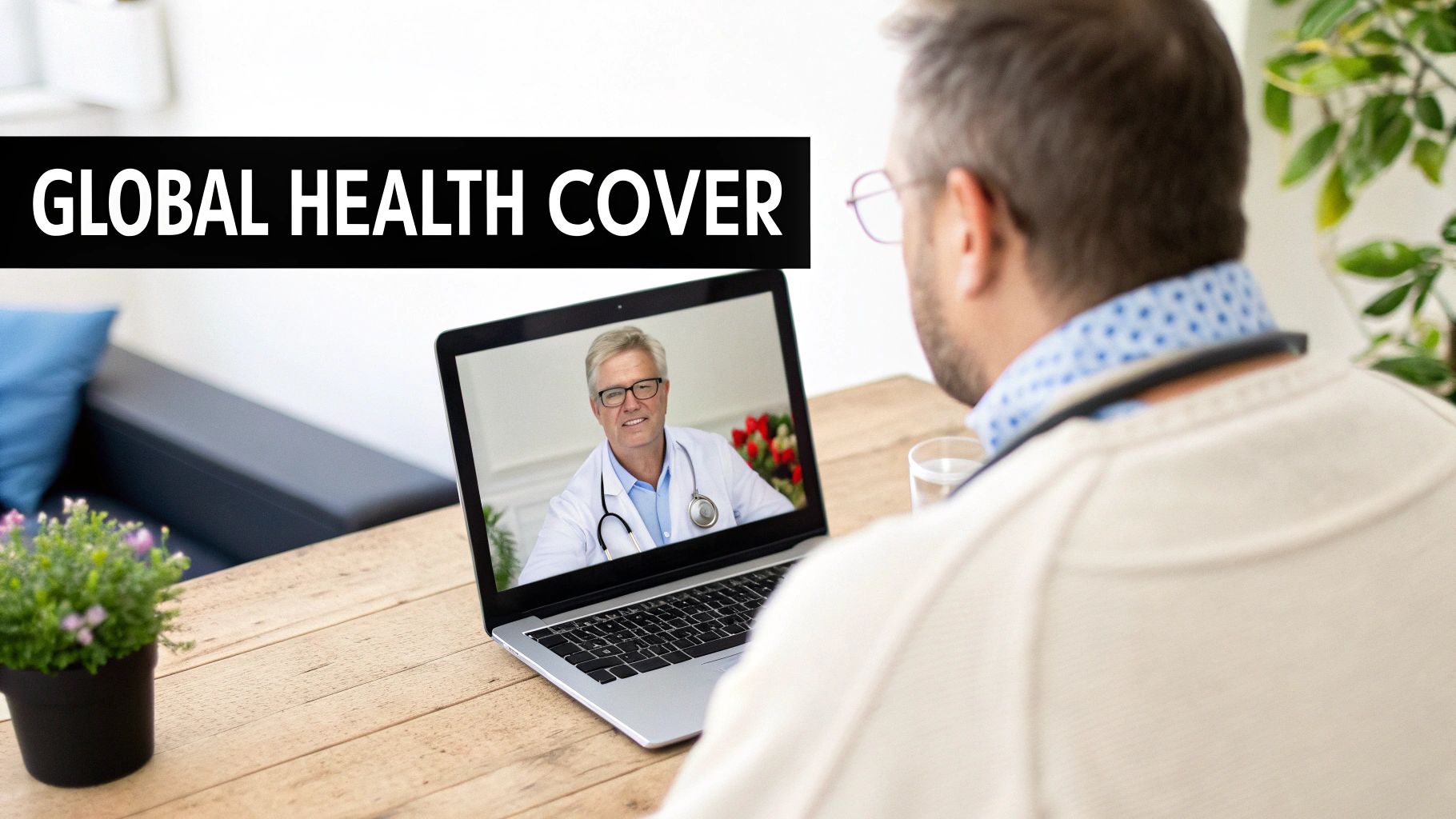 A doctor examining a patient's chart in a modern, well-lit medical facility.