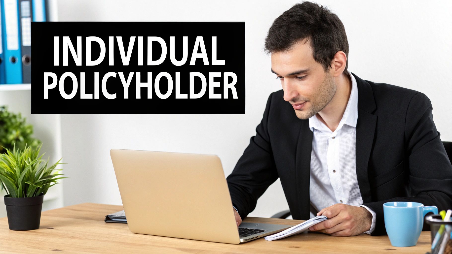 An individual confidently reviewing their health insurance documents