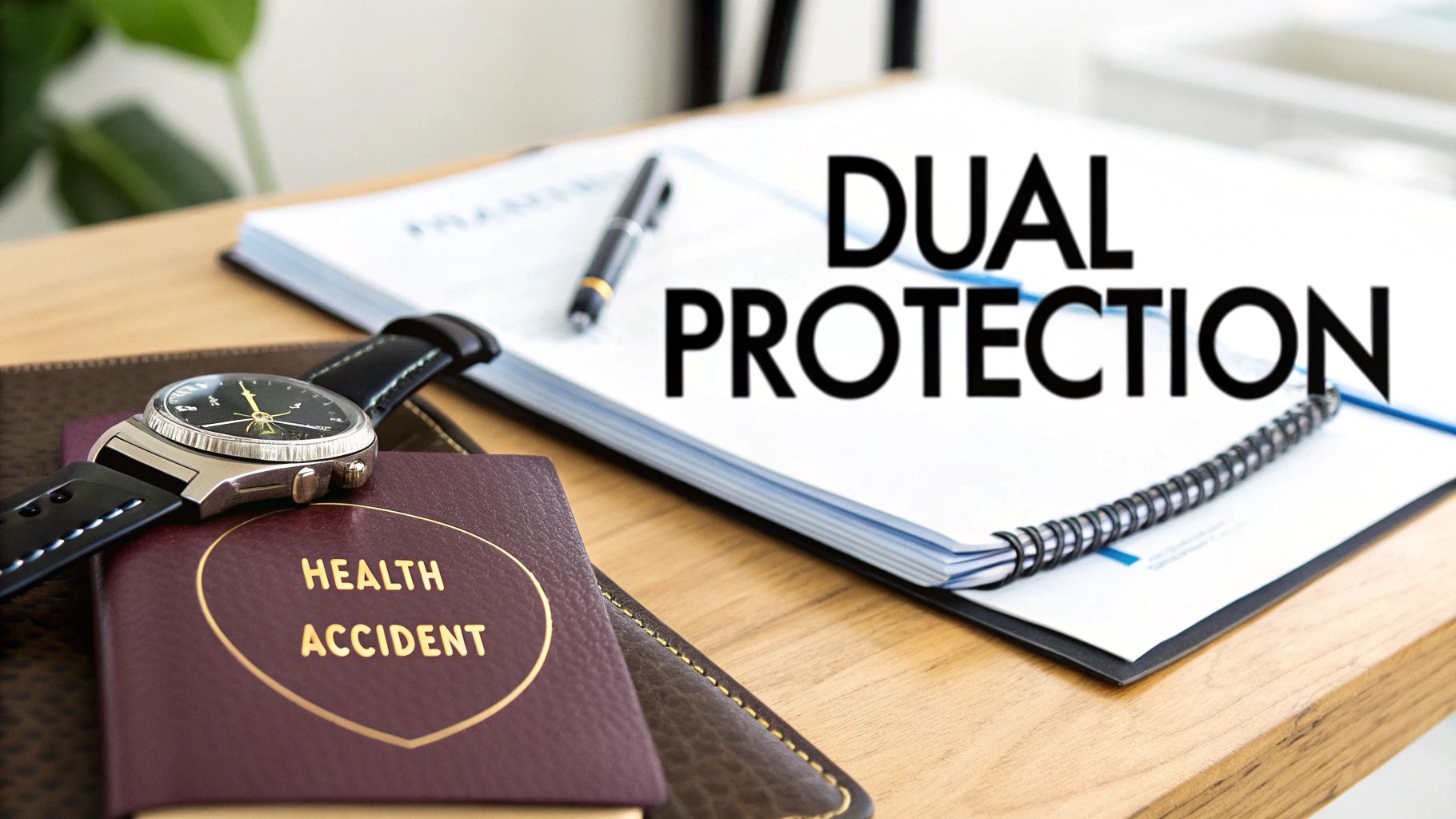 A professional couple discussing insurance policies with an advisor in a modern office.