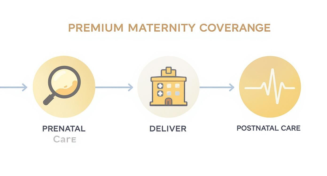 Infographic about private insurance with maternity coverage