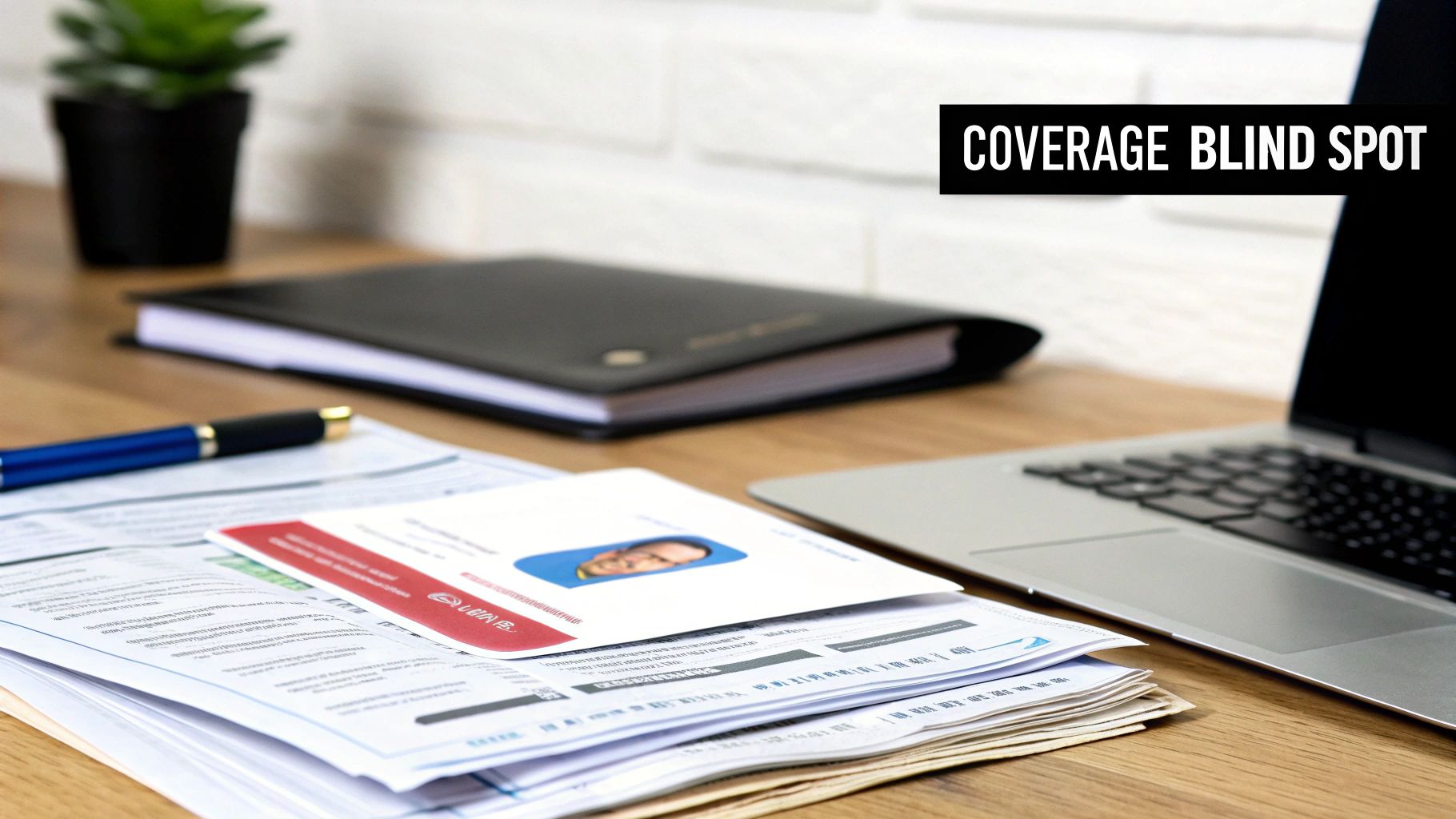A professional woman reviewing health insurance documents with a thoughtful expression.