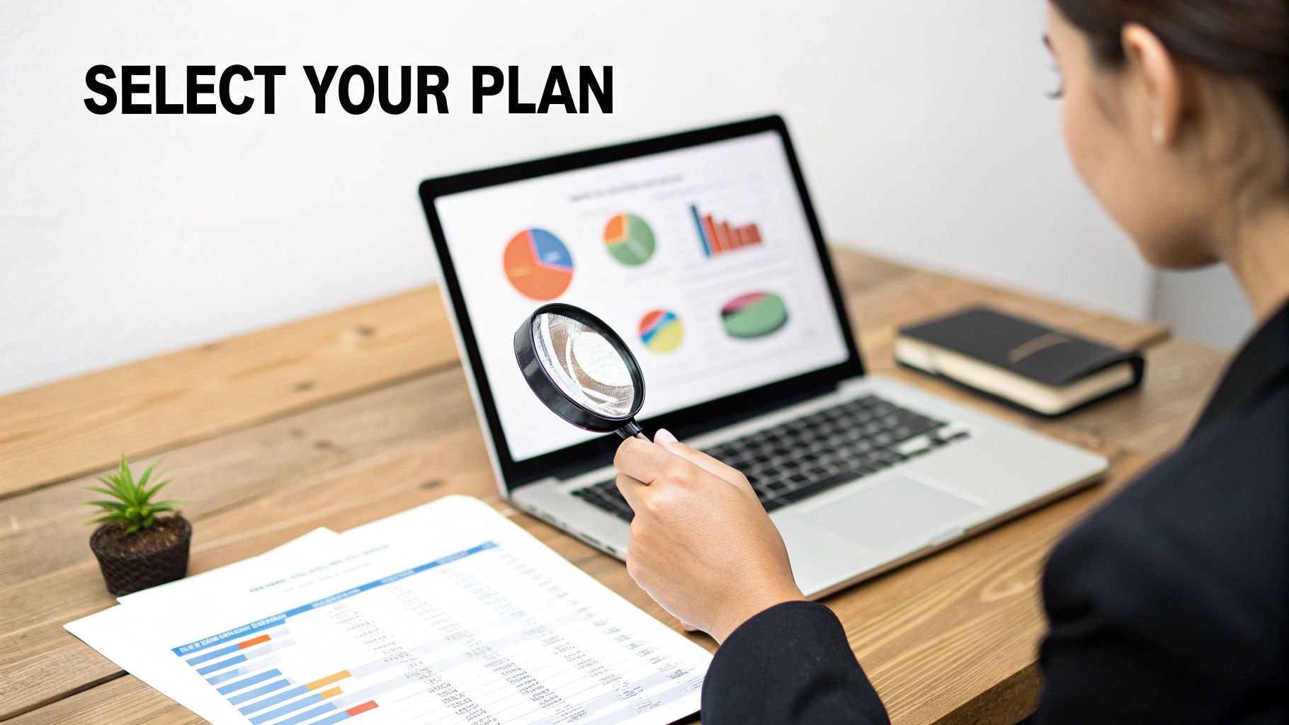 A person reviewing insurance documents at a desk