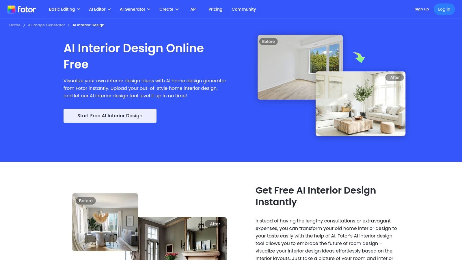 Fotor – AI Interior Design