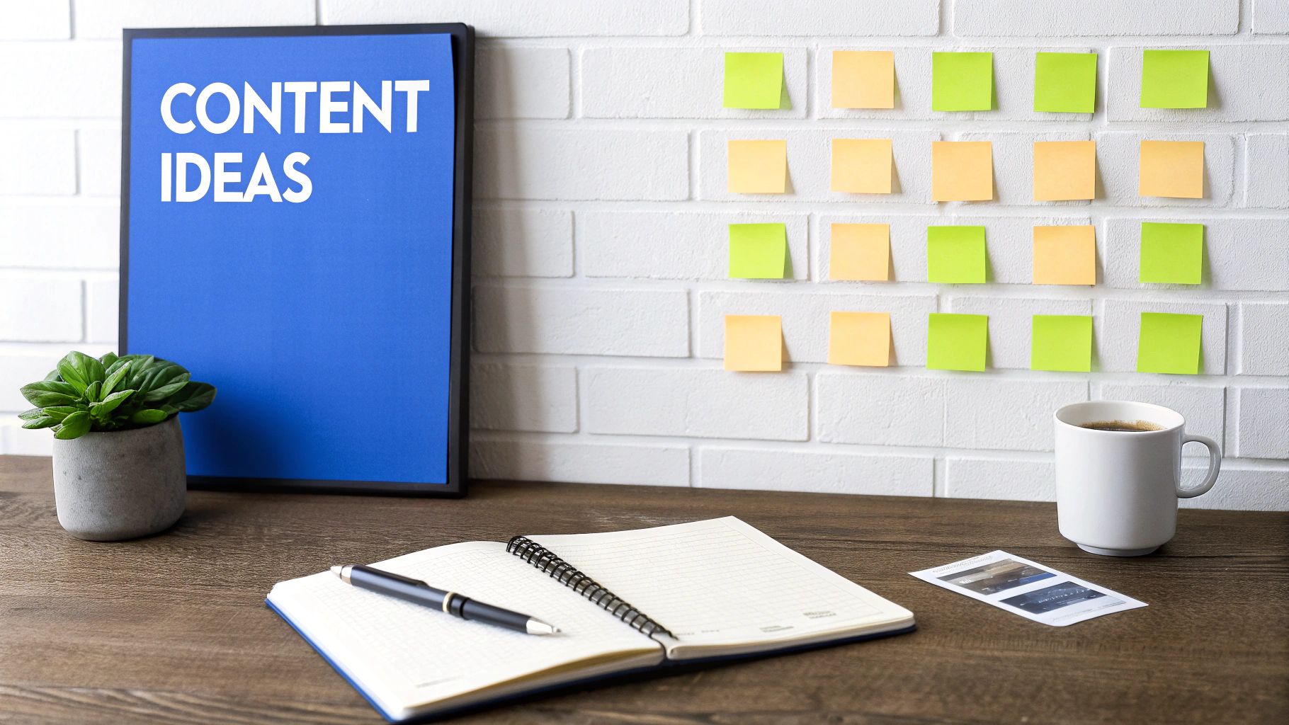 Woman brainstorming TikTok content ideas with a calendar