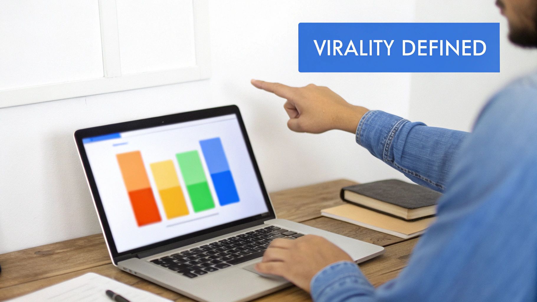 A visual representation of a YouTube video icon exploding with colorful lines and share symbols, symbolizing virality.