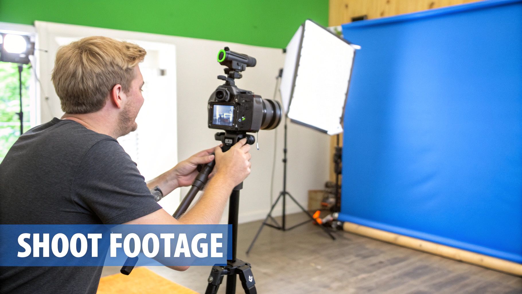 A person editing a video on a laptop with a professional and focused expression.