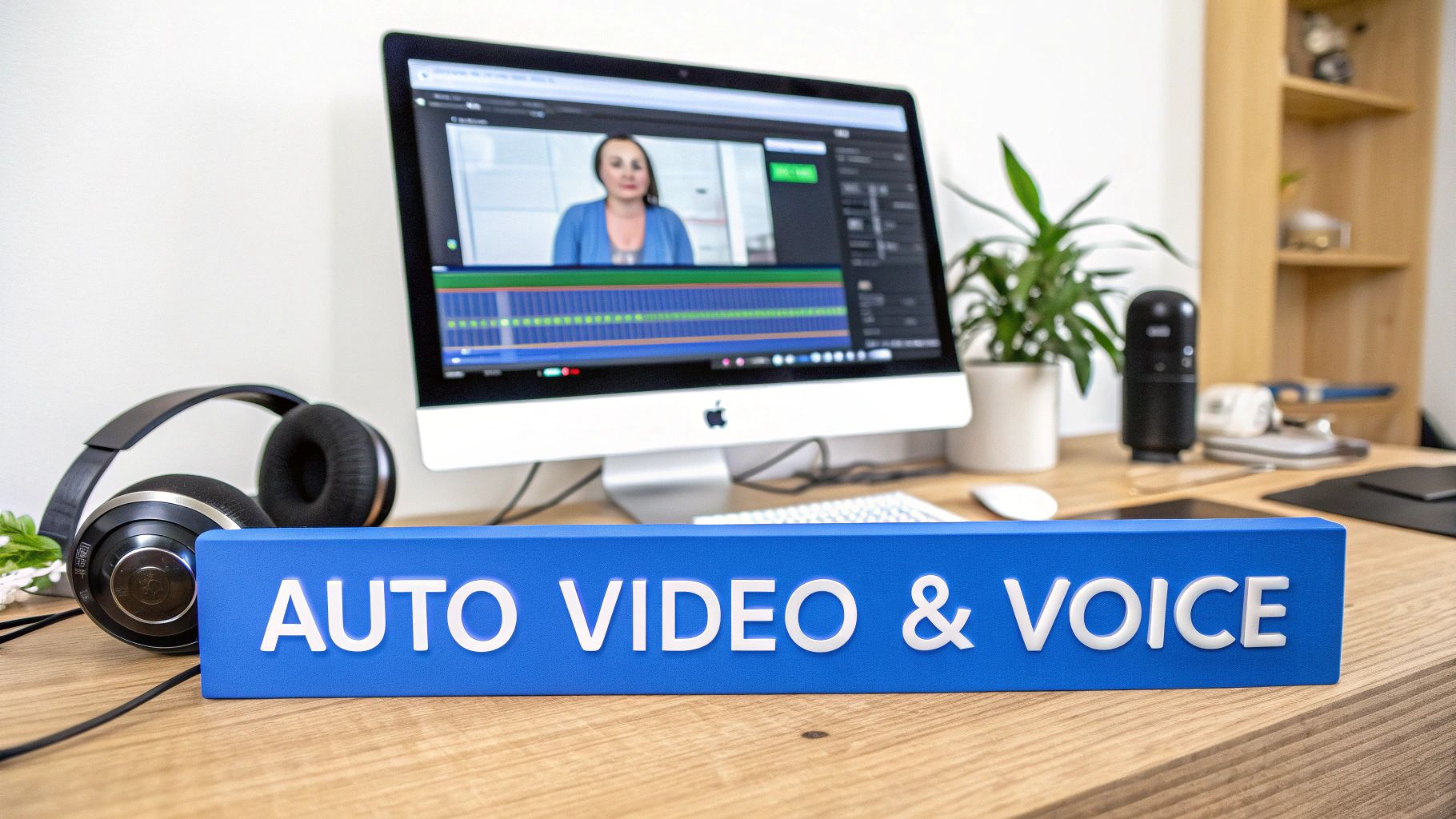 A creator using AI editing tools on a laptop to enhance a video project.