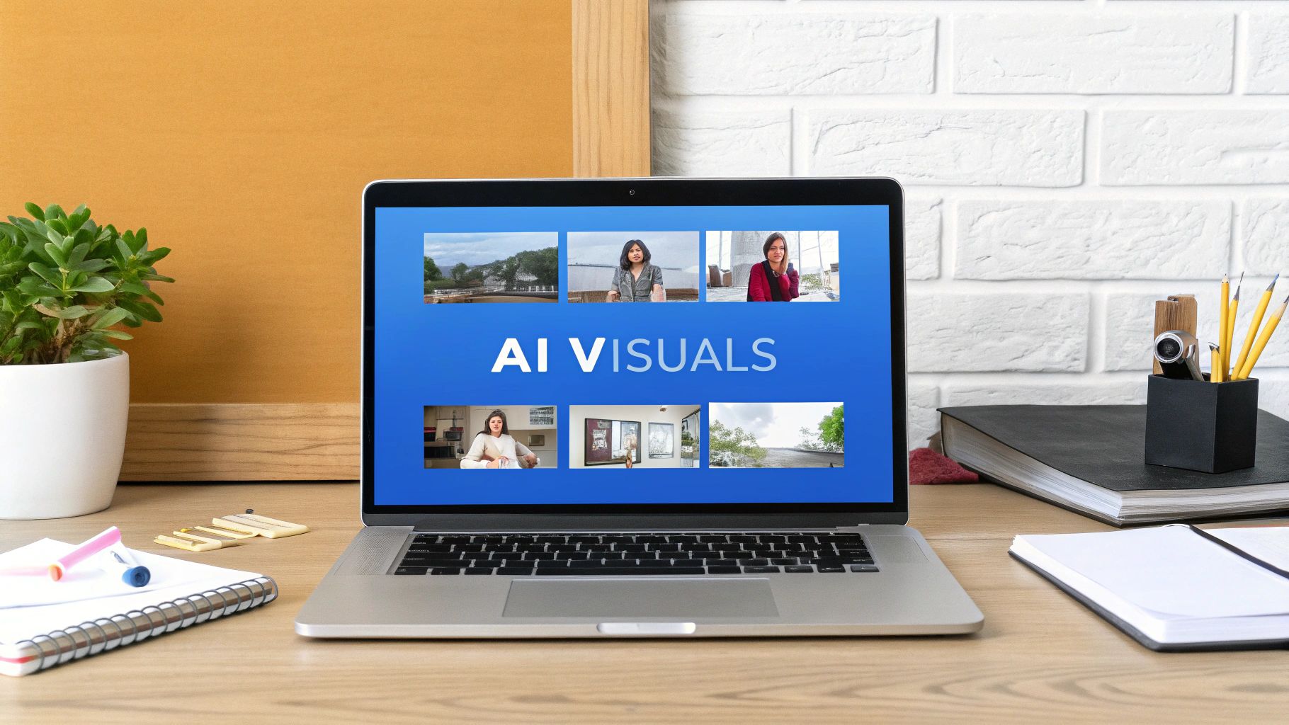 A futuristic AI interface generating vibrant, colorful video clips from text prompts