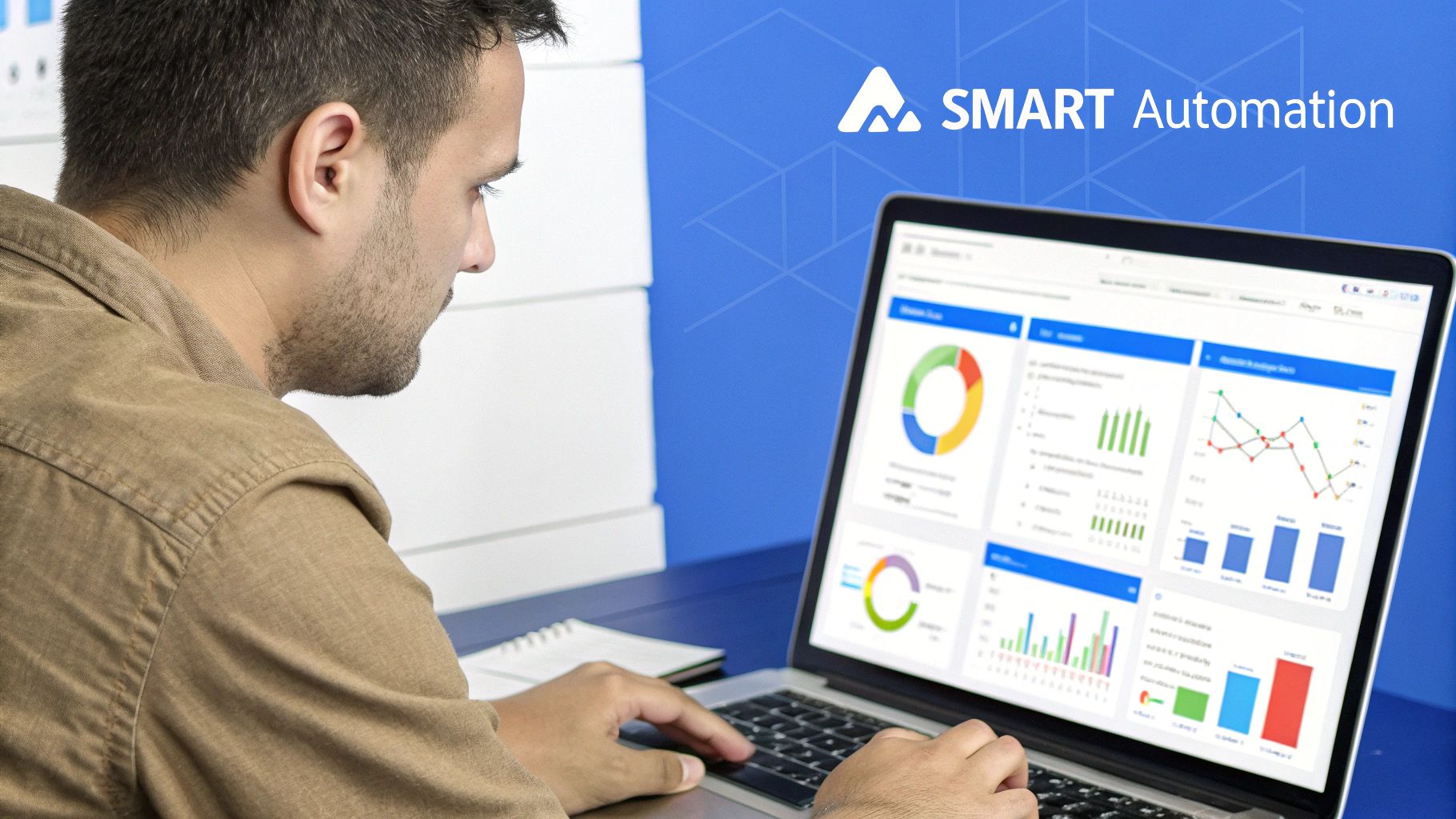 An image showing a social media analytics dashboard with charts and graphs, representing AI-powered performance analysis.
