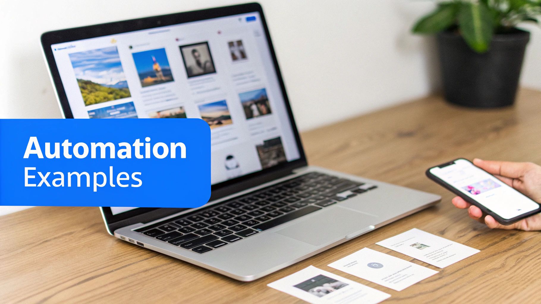 A person using a futuristic interface to manage automated content workflows