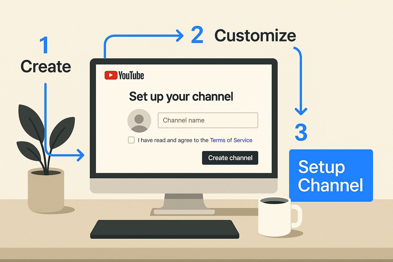 Infographic about how to make a faceless youtube channel