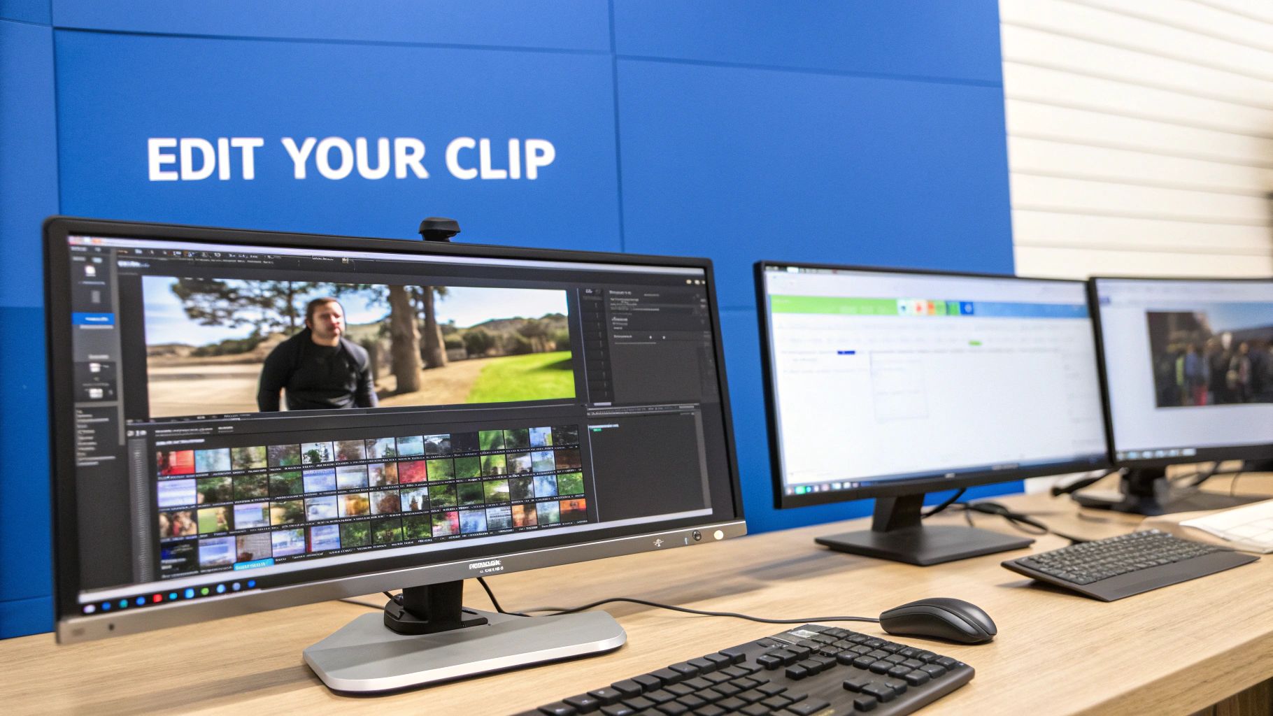 A social media analytics dashboard showing graphs and charts on a computer screen.