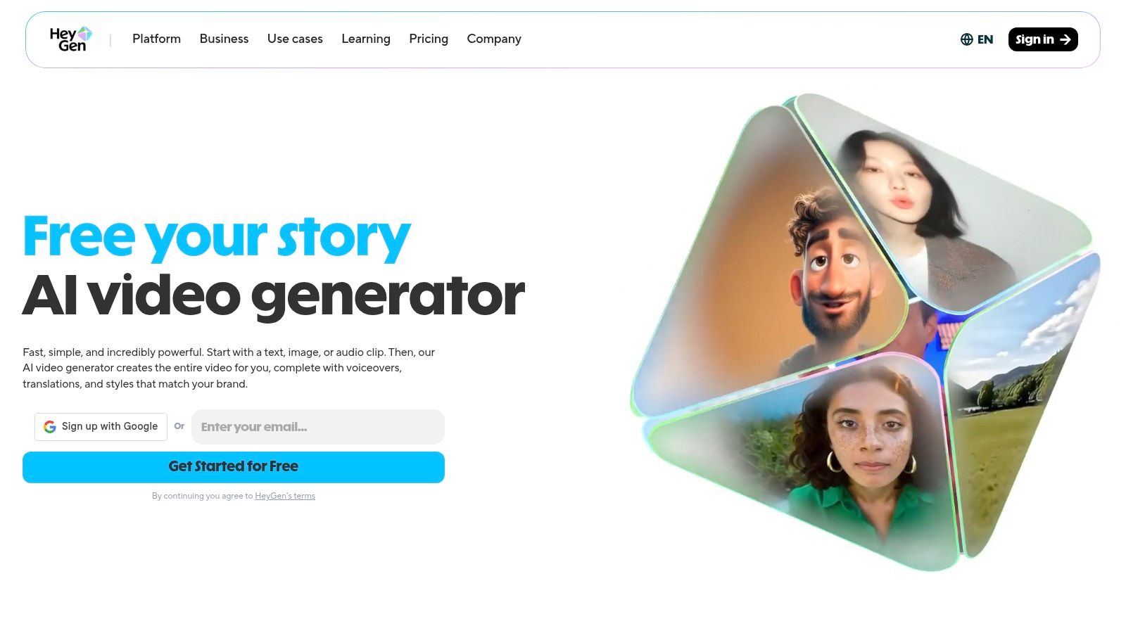 An example of an AI-generated avatar from HeyGen, showcasing a realistic human presenter for video content.