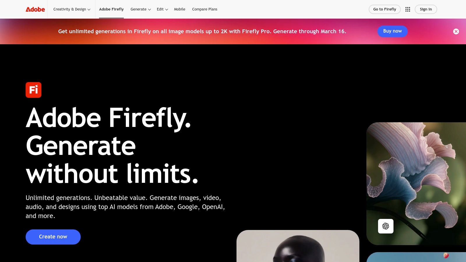 Adobe Firefly's interface showing a text prompt and the resulting AI-generated video clip.