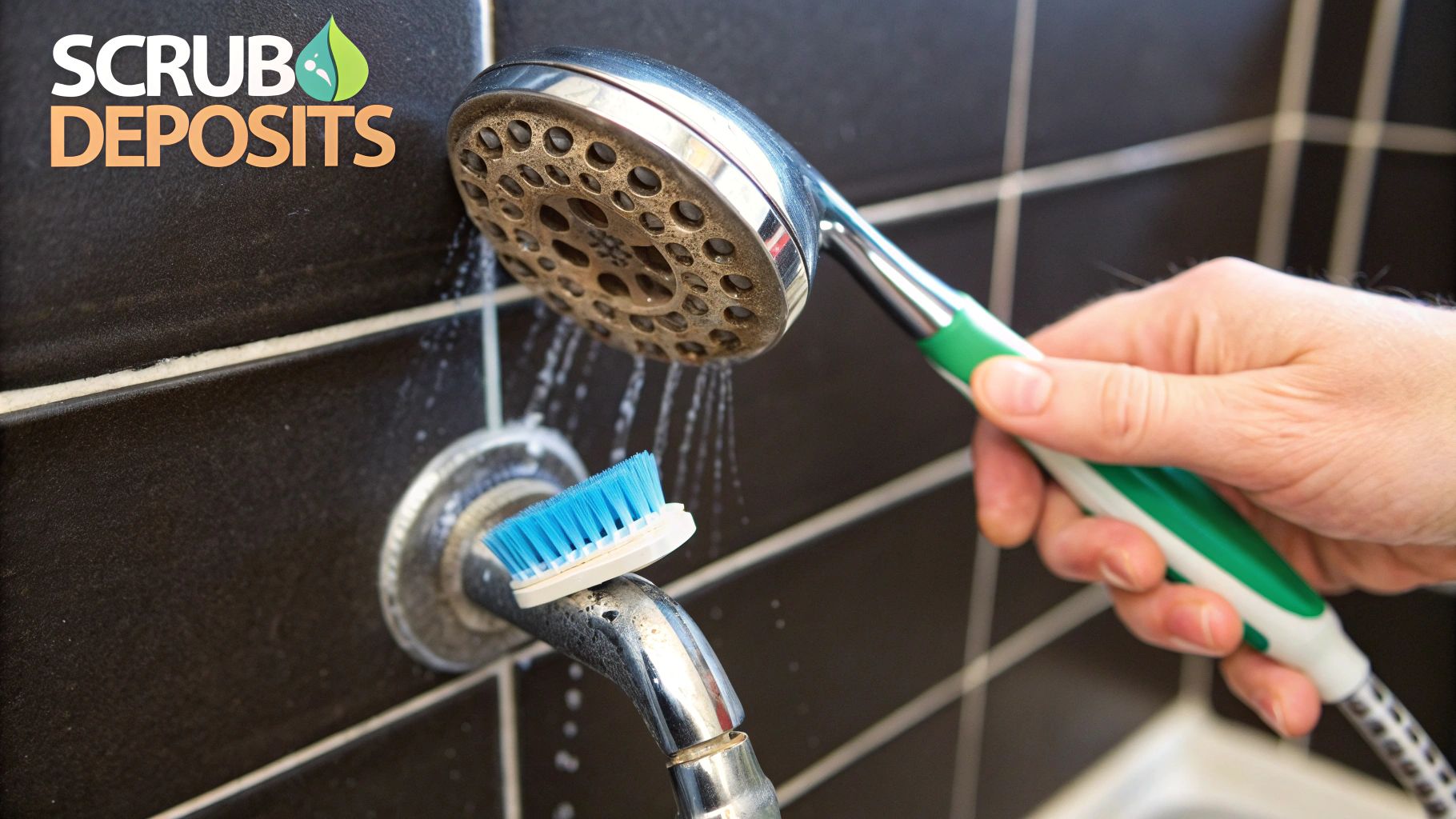 A modern shower with both a fixed rainfall head and a handheld sprayer, showcasing different finishes.