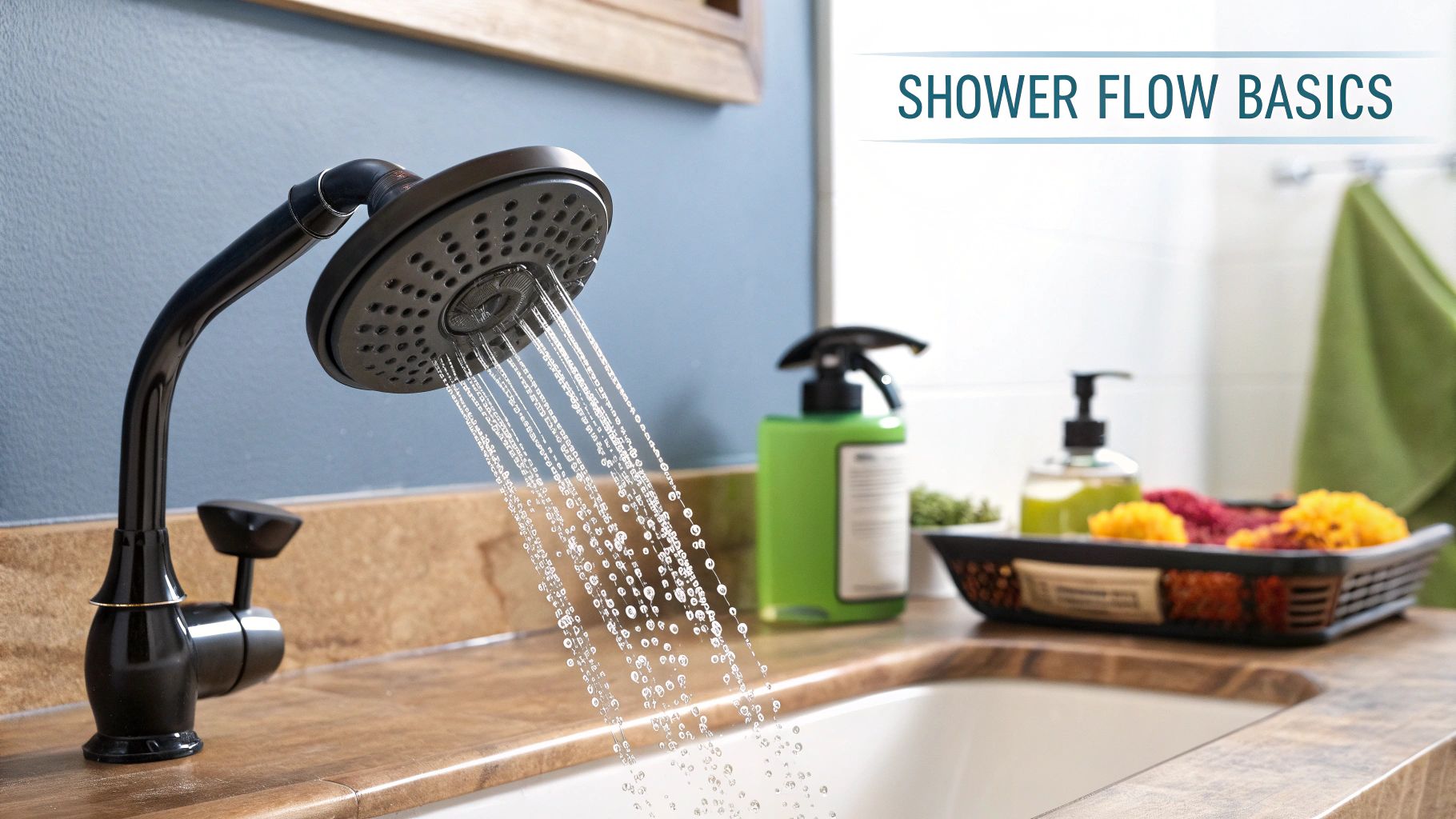 A person enjoys a refreshing shower with a modern, water-efficient shower head.