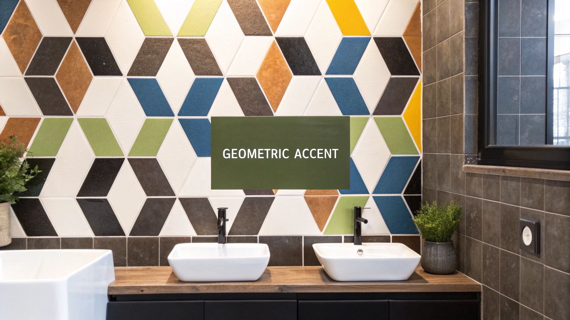 A luxurious bathroom featuring floor-to-ceiling white marble with dramatic black veining, a black freestanding tub, and a sleek black shower system.