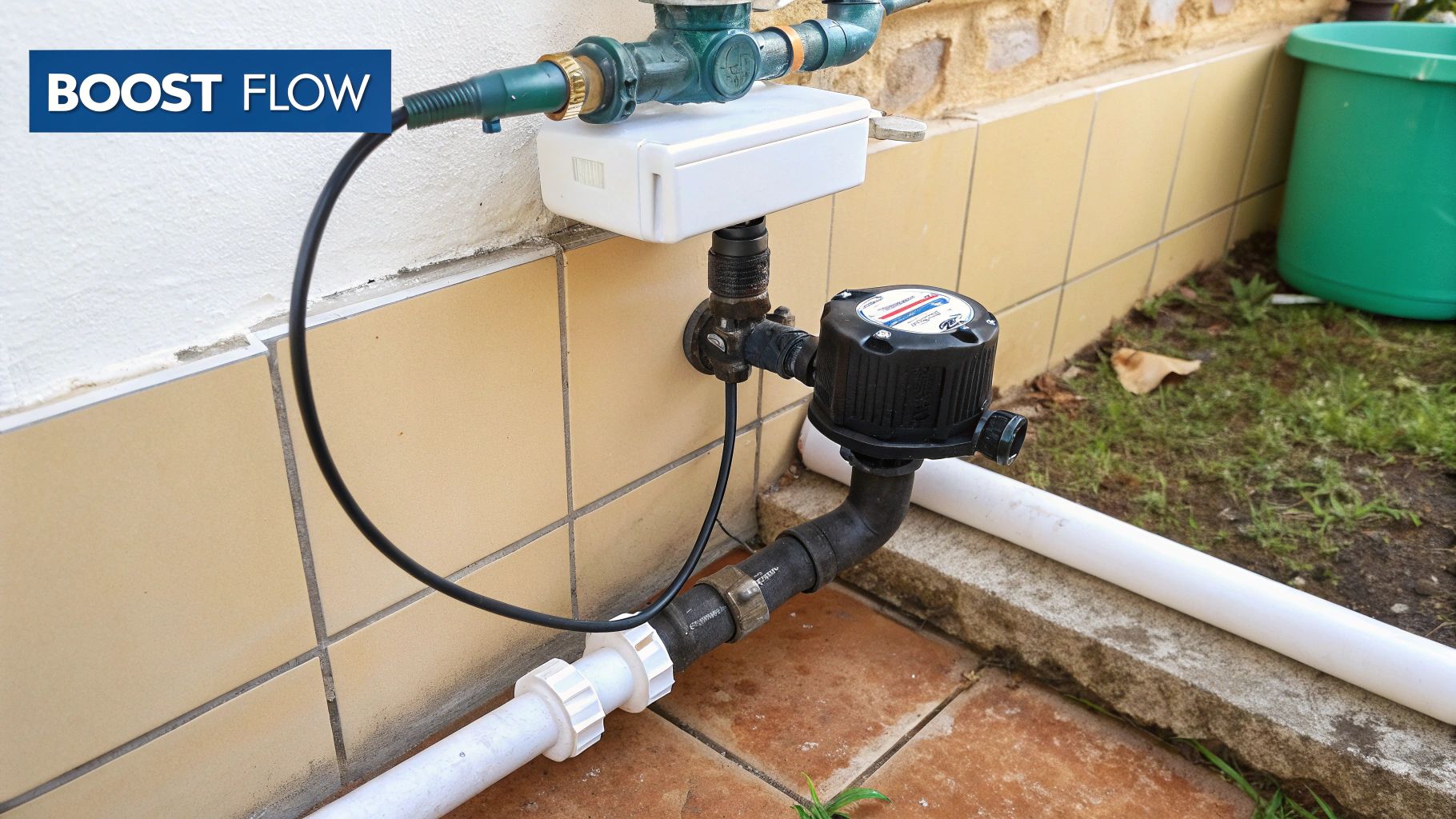A water pressure booster pump.