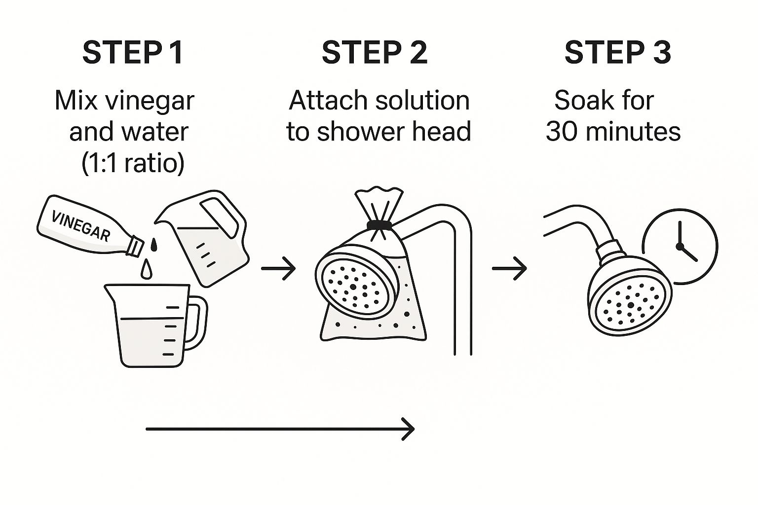 Infographic about how to clean head shower