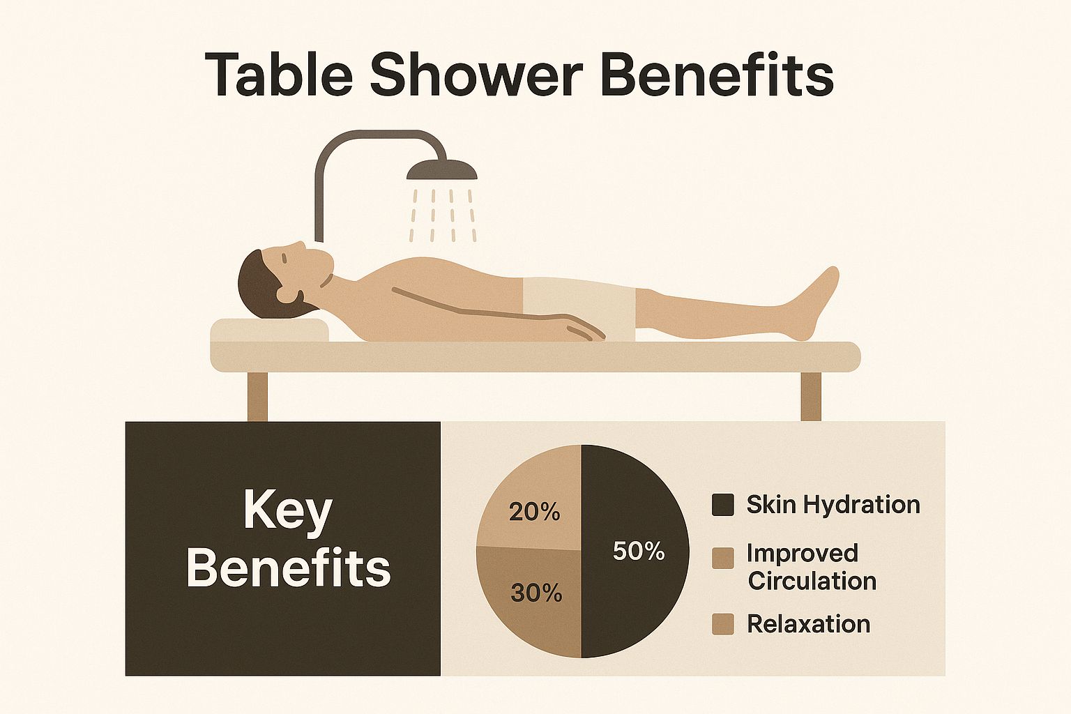 An infographic showing the benefits of a table shower.