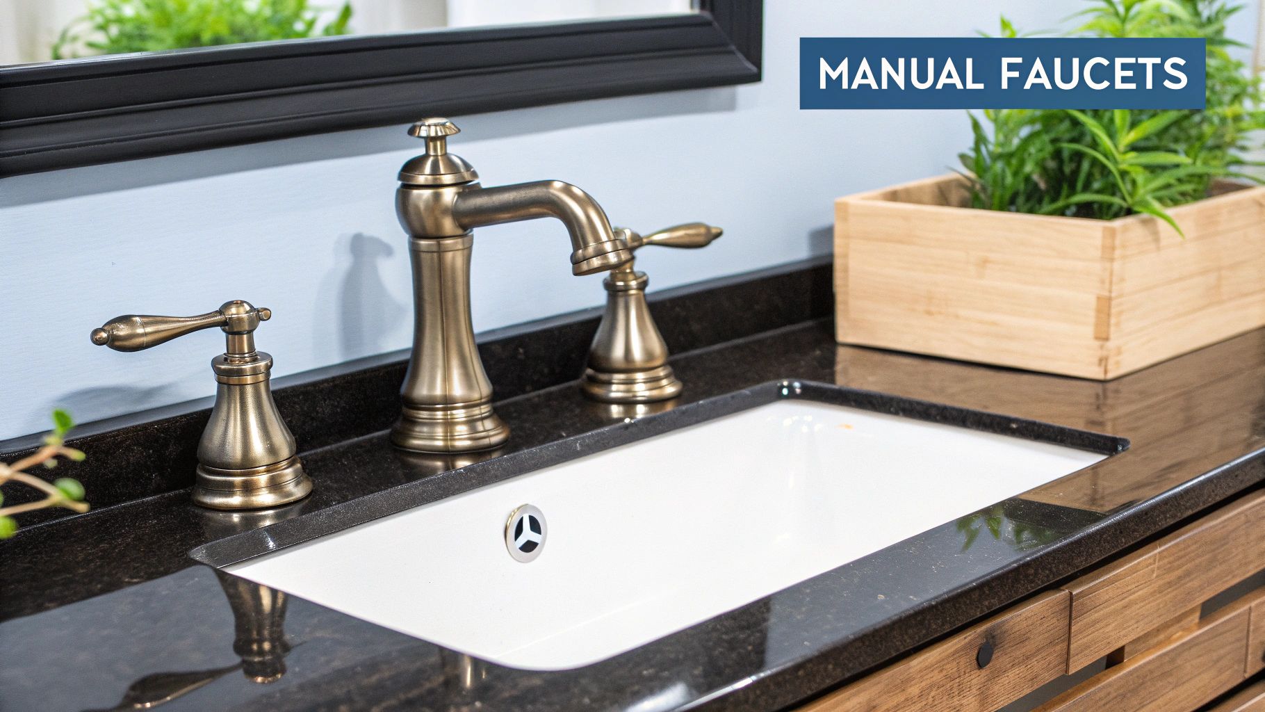 A sleek, modern single-handle shower faucet mounted on a tiled wall.