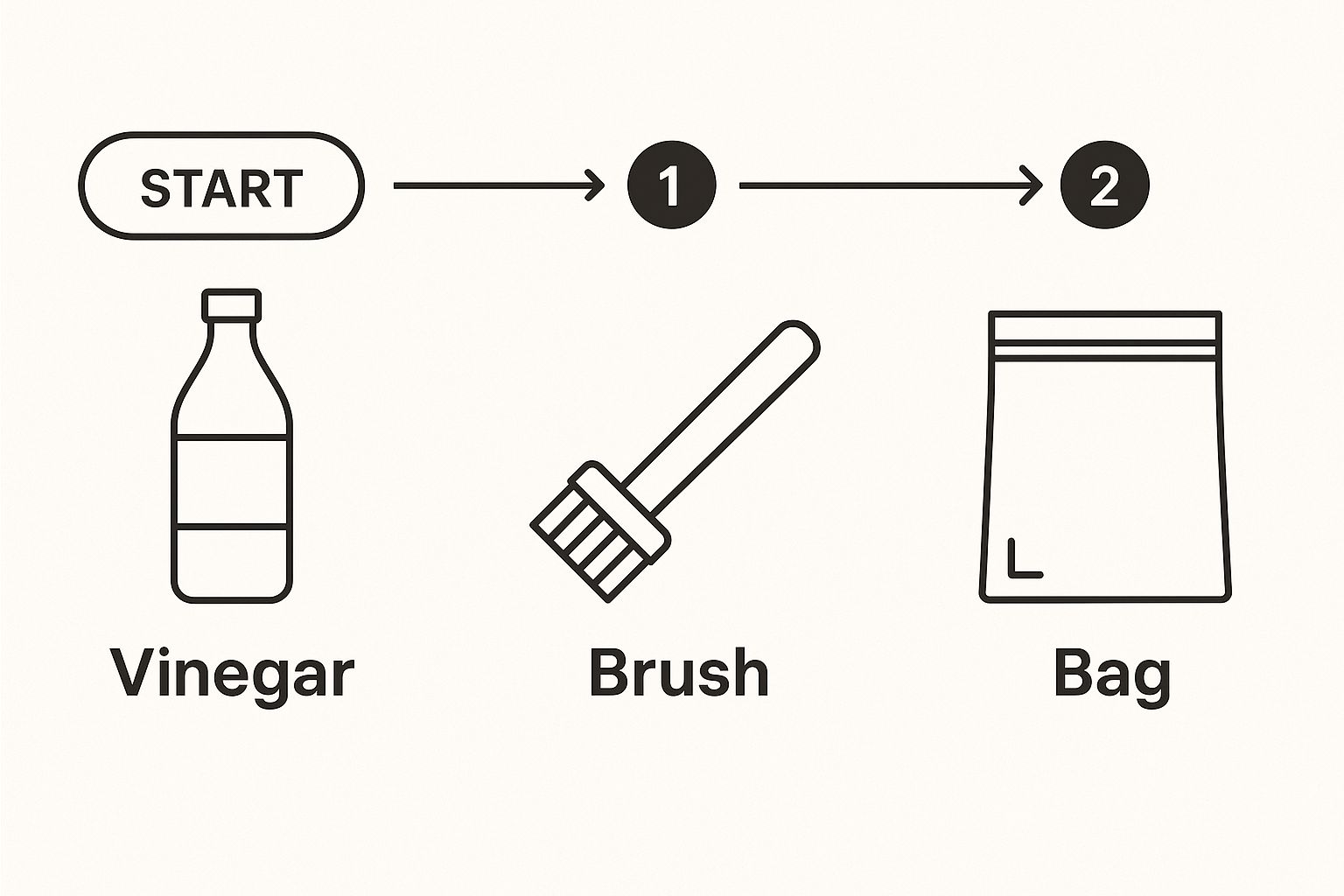 Infographic about how to clean a shower head