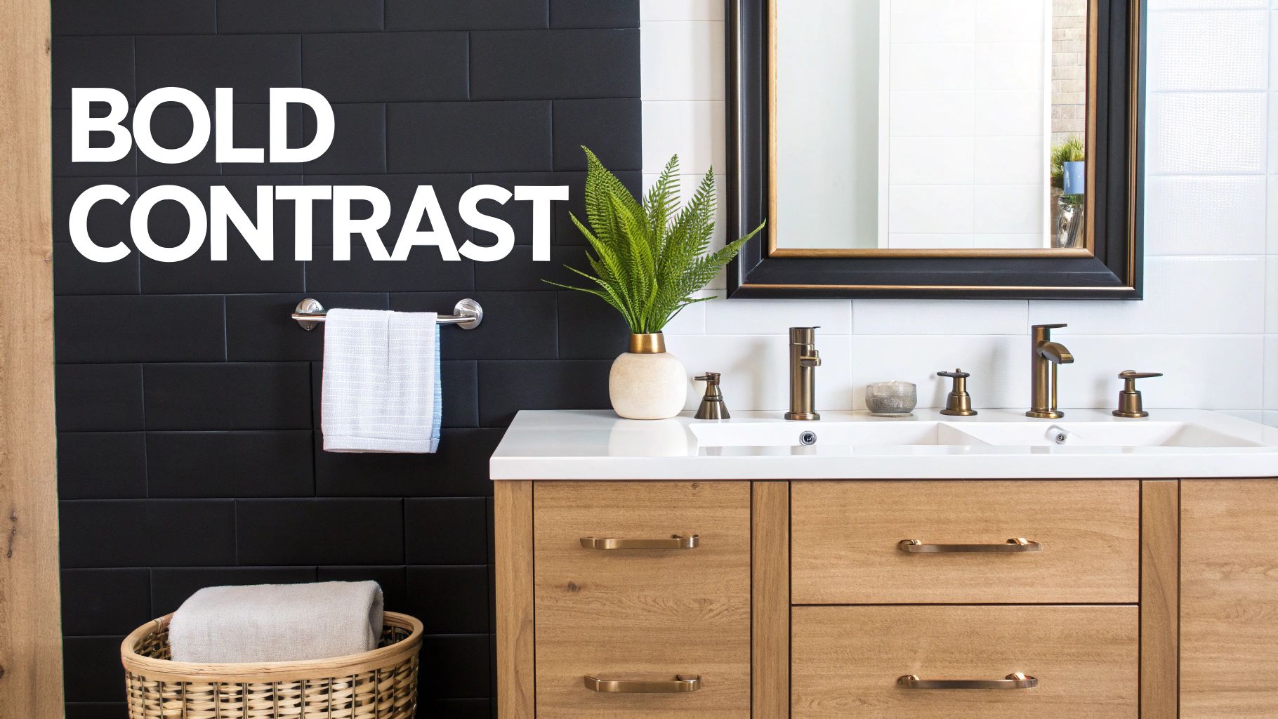 Bold Navy and Brass Statement