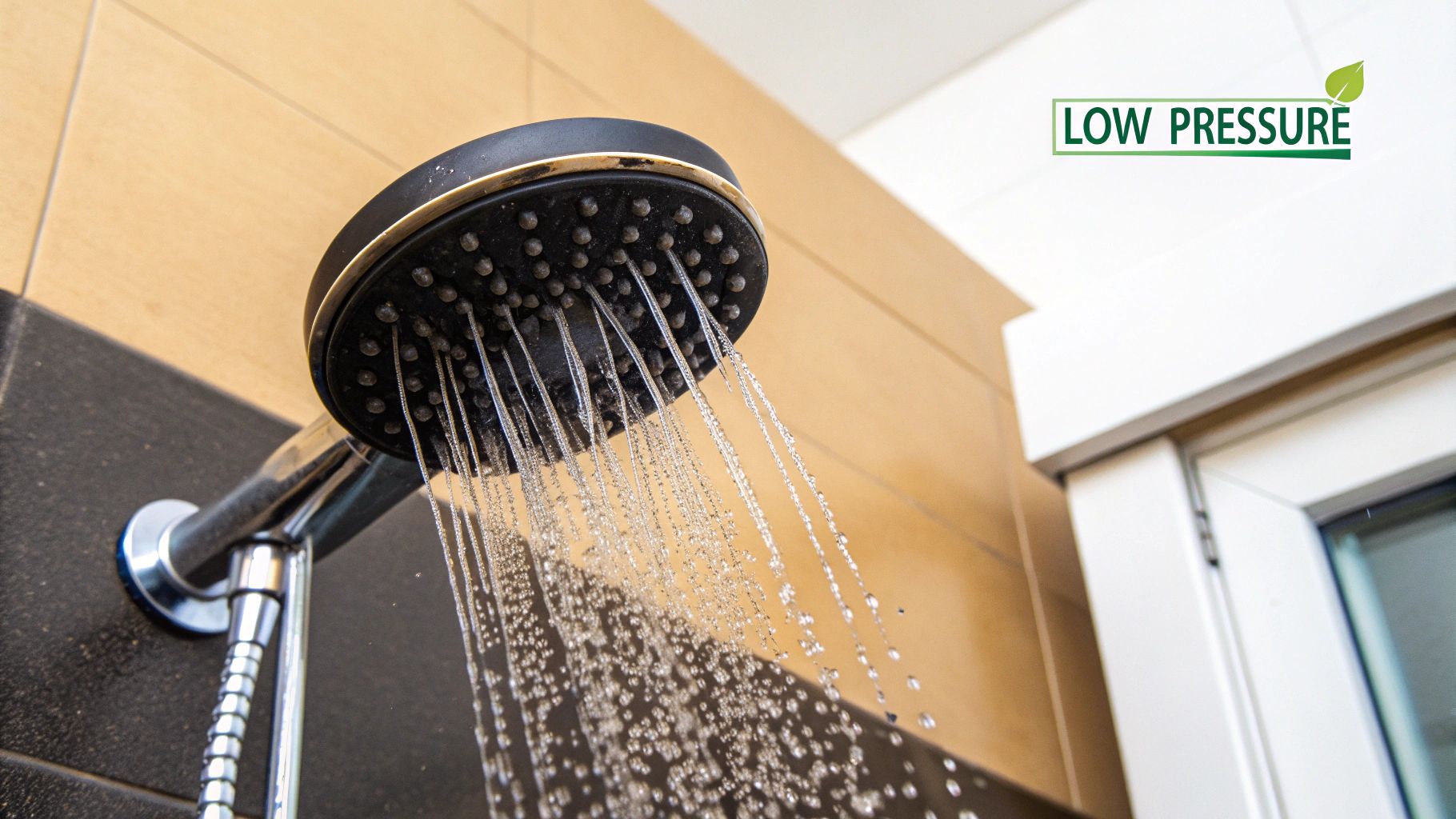 Diagnosing low shower pressure often starts with checking the showerhead itself.