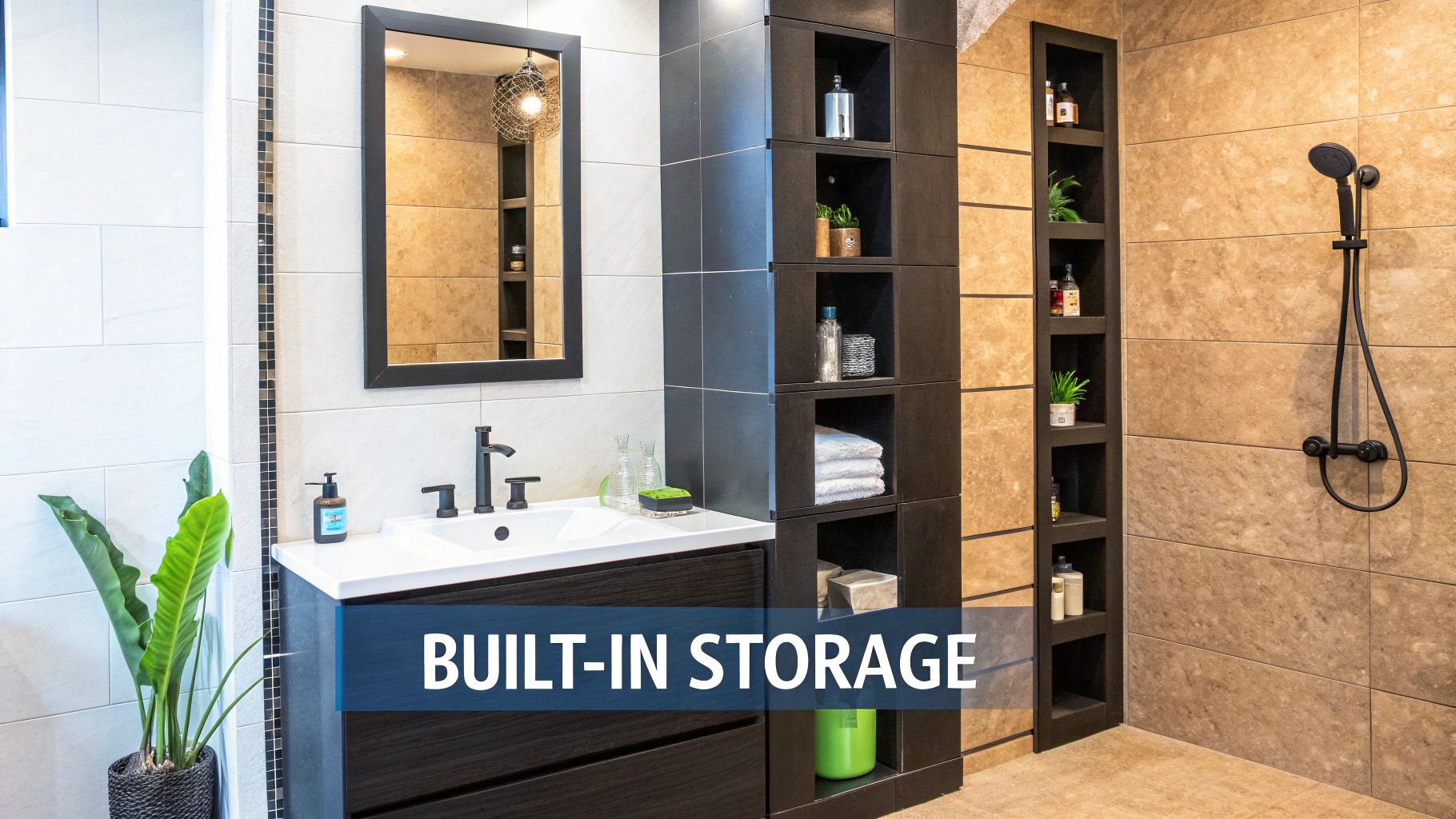 Vertical Storage Solutions and Built-In Niches