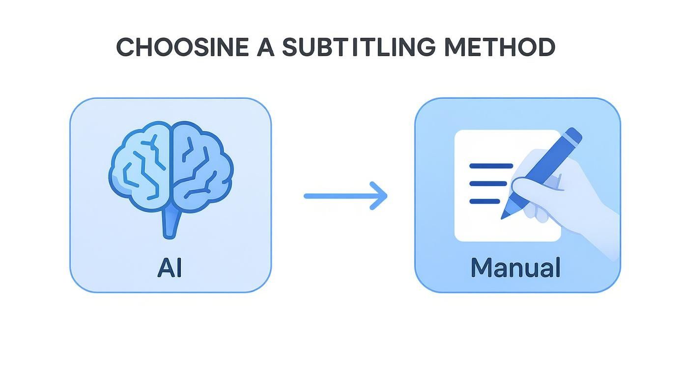 Infographic about how to add subtitles to video