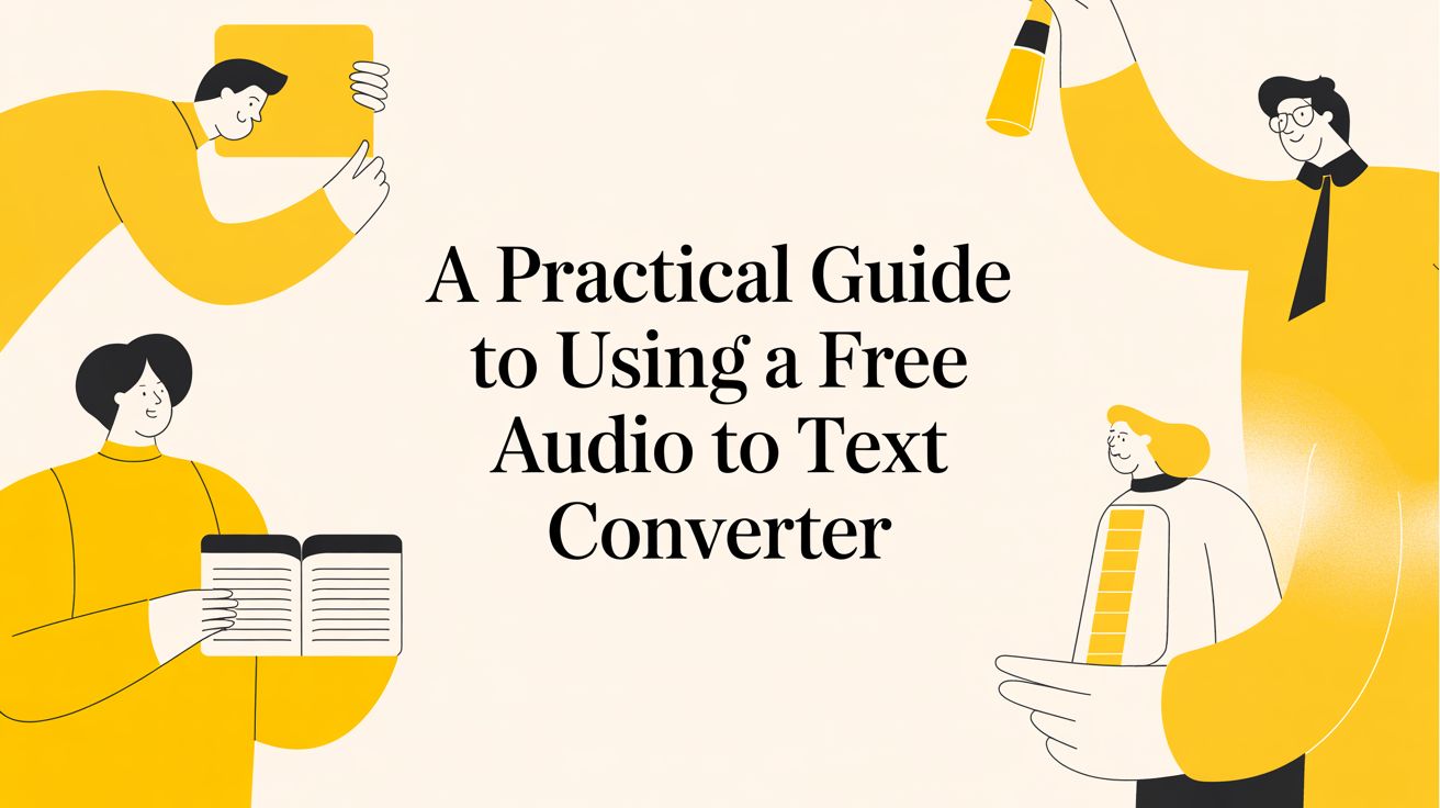 A Practical Guide to Using a Free Audio to Text Converter