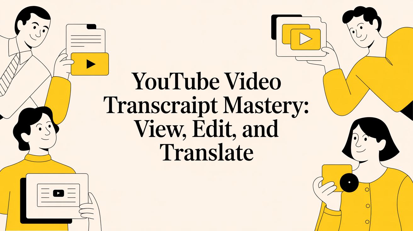 Youtube video transcript Mastery: View, Edit, and Translate