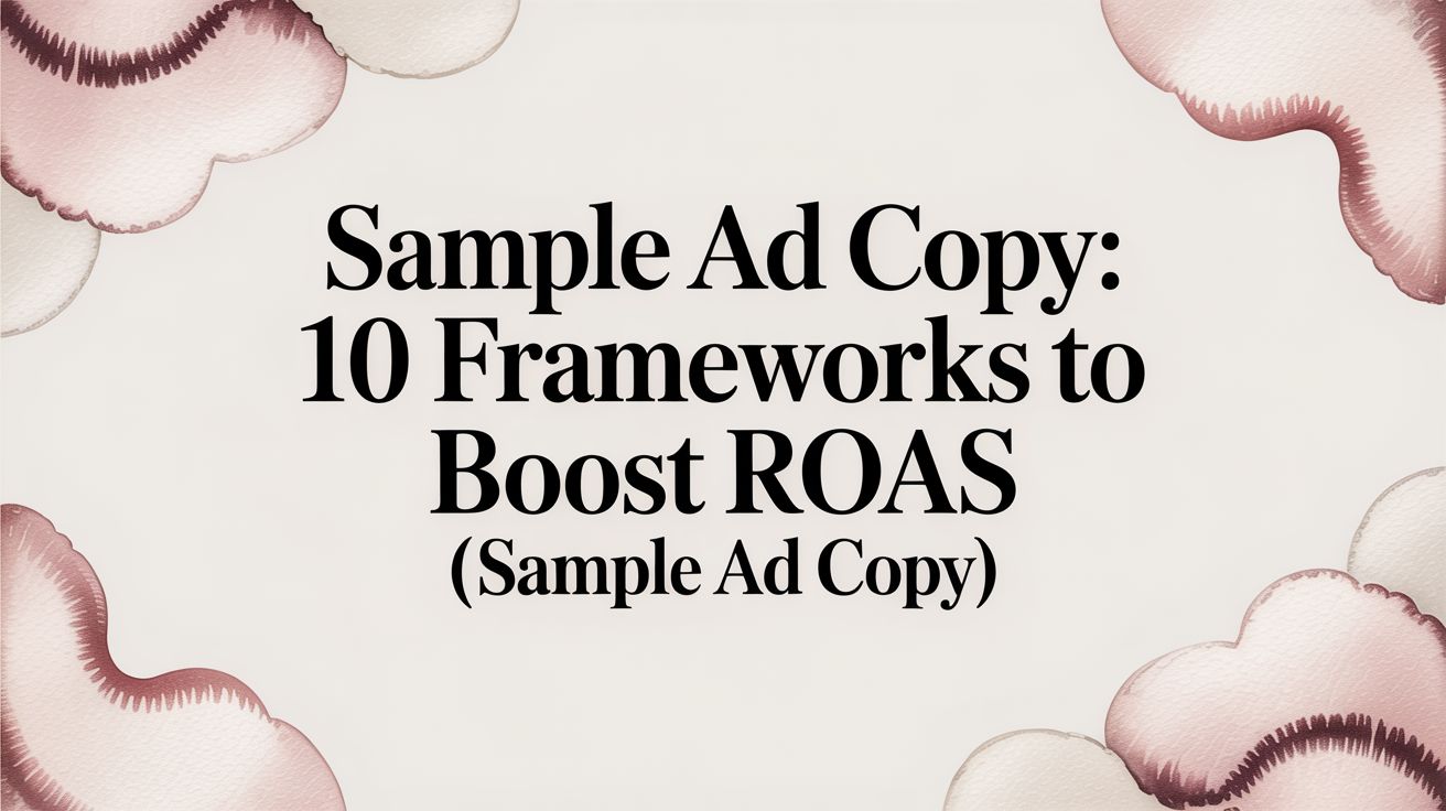 Ad Copy Variations Sample Ad Copy: 10 Frameworks to Boost ROAS (sample ad copy) | AdStellar
