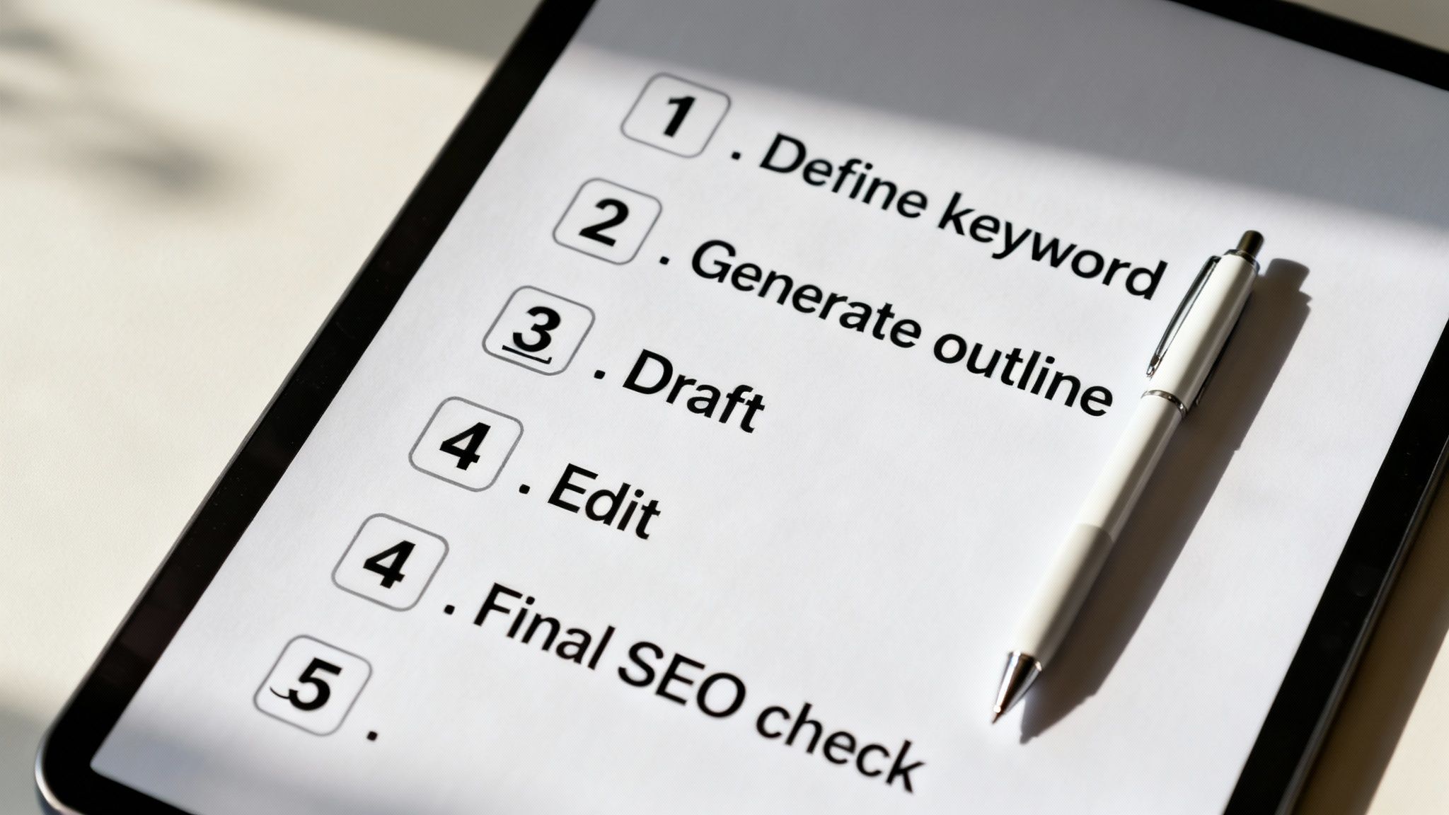 A person editing a document on a computer screen, signifying the human review process of AI content.