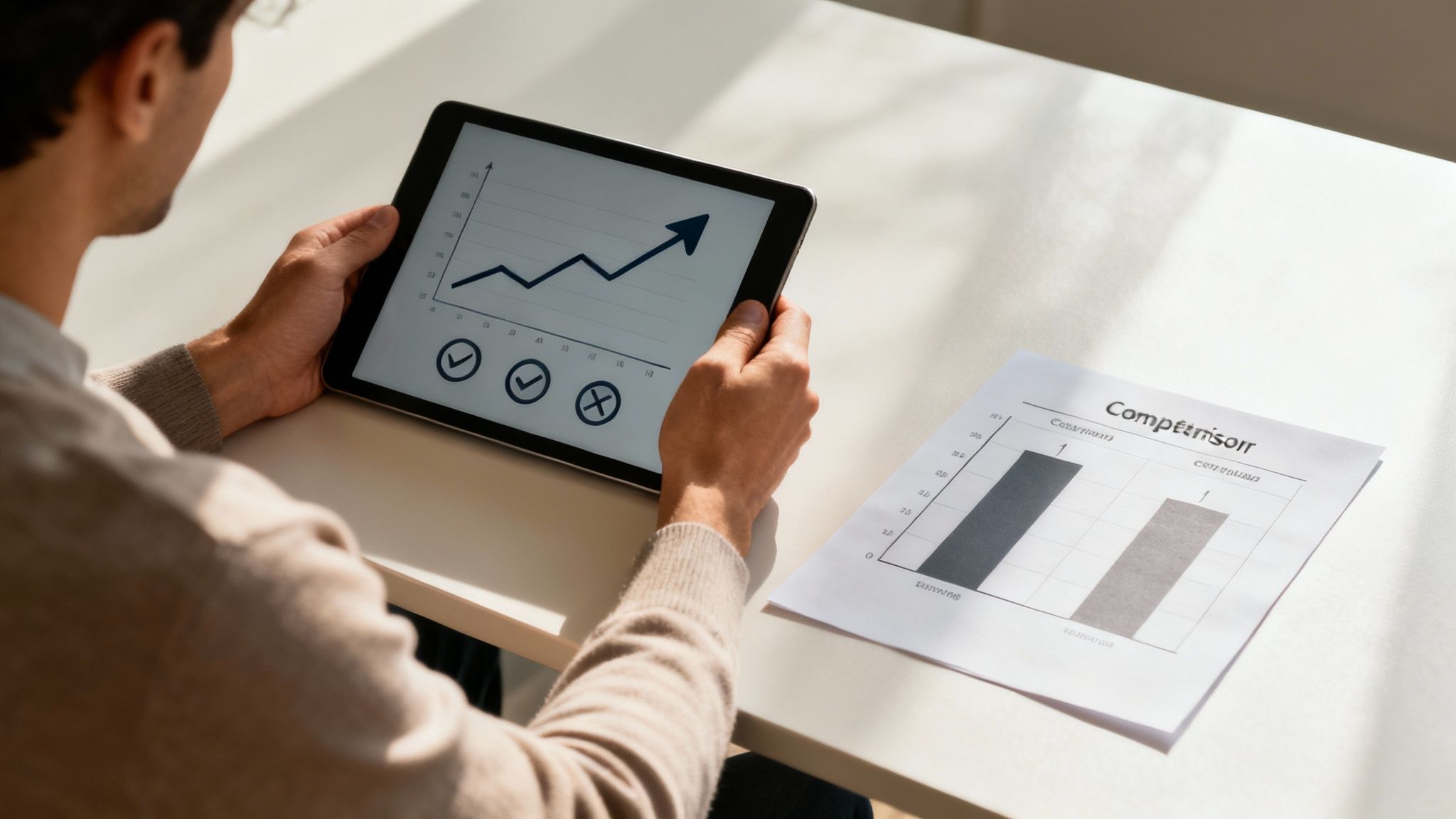 A graph showing upward trends in website performance, symbolizing the benefits of tracking keywords.