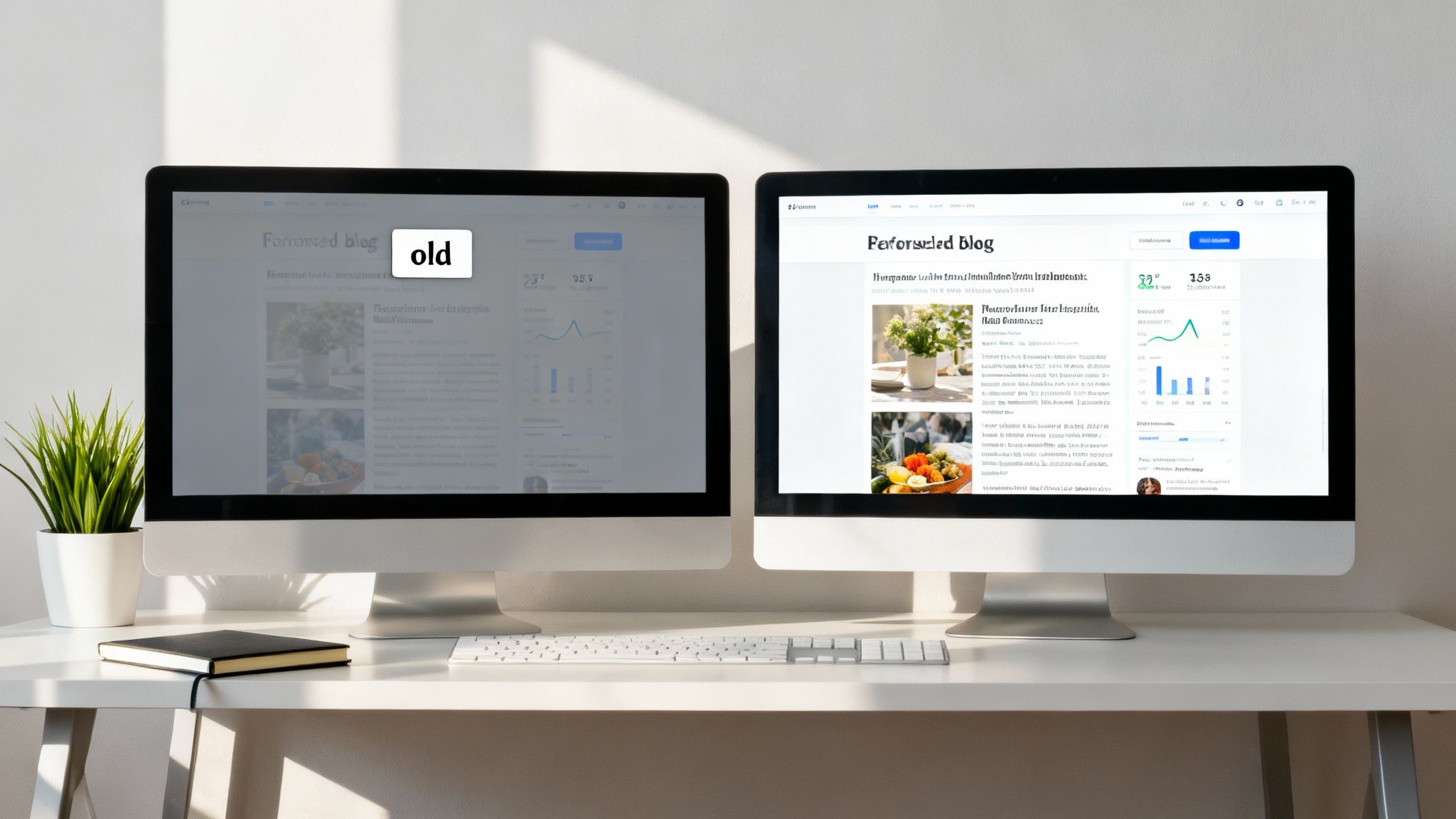 A person at a desk with a laptop, looking at a wall covered in sticky notes with questions written on them