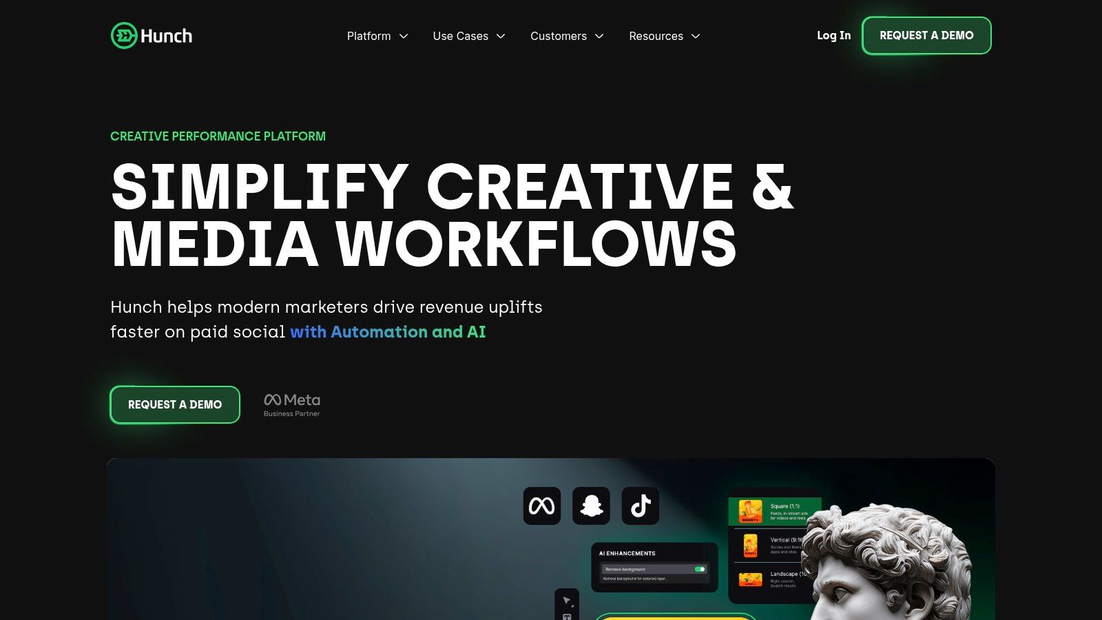 Hunch creative platform for Facebook ad optimization tools