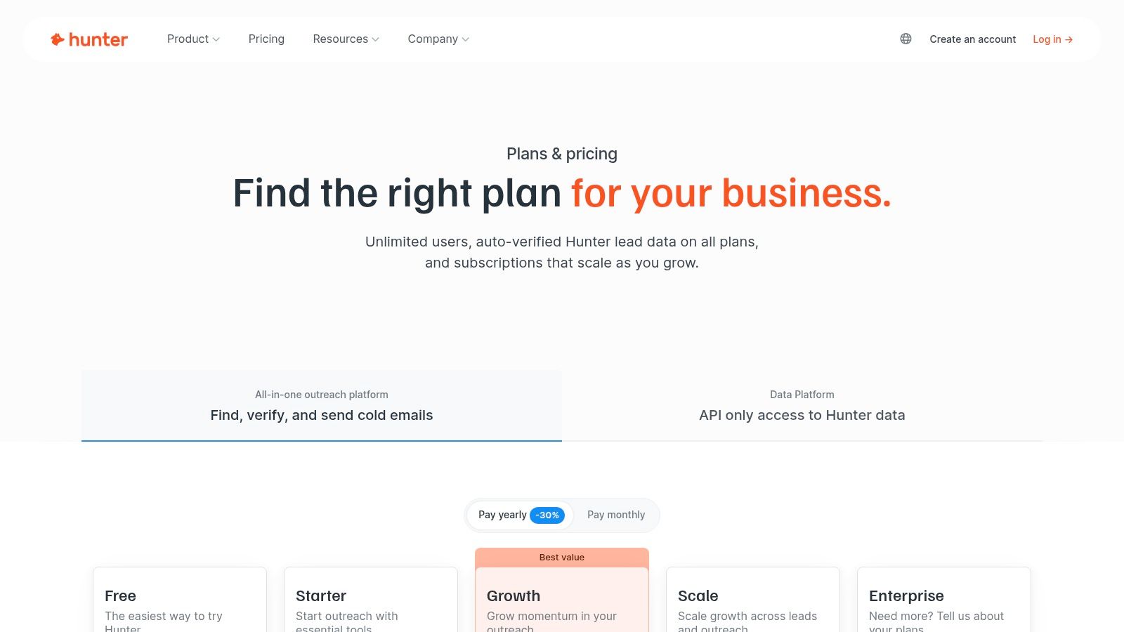 Hunter.io – Email finder, verification, and outreach