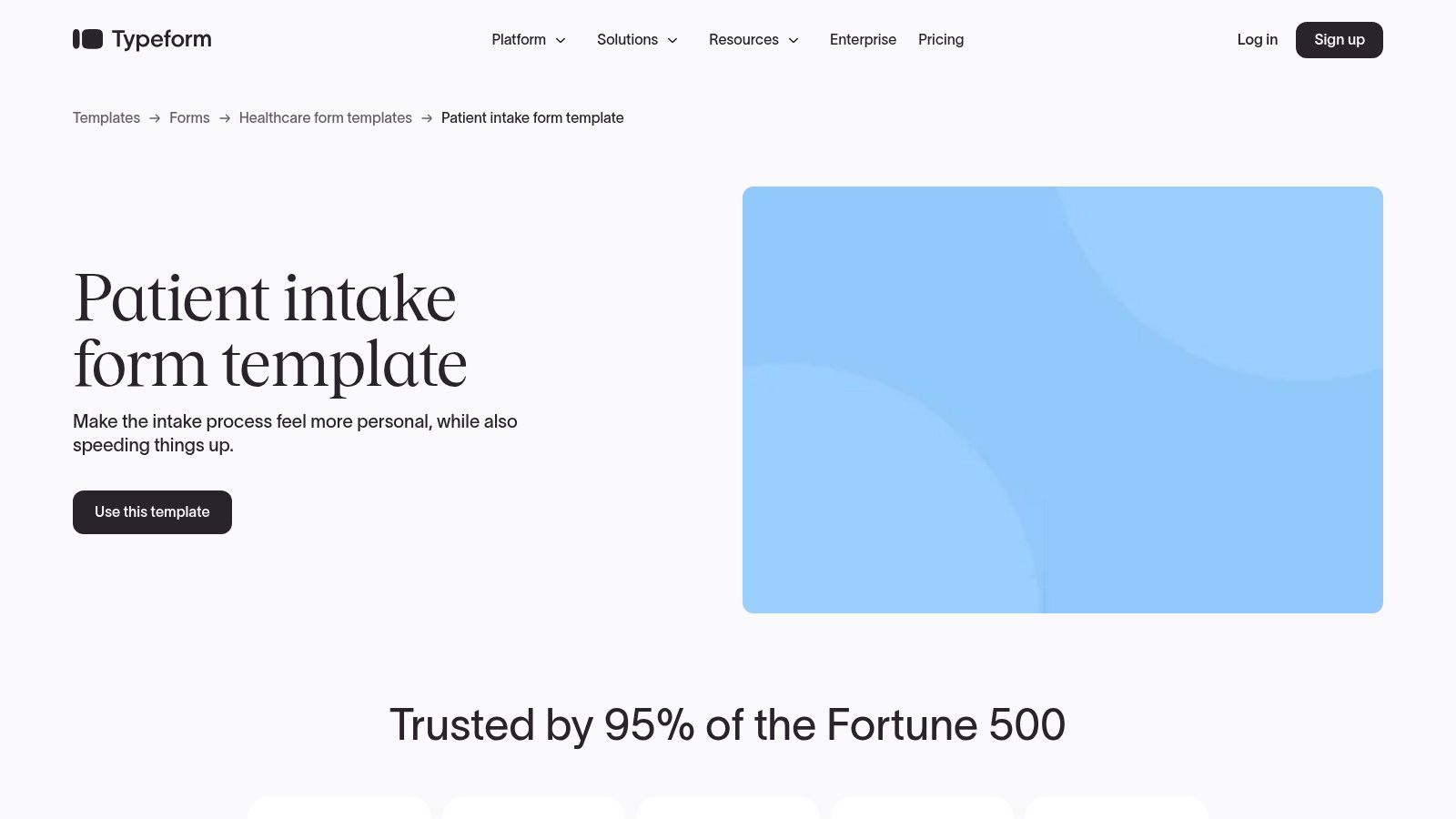 Typeform's conversational intake form template