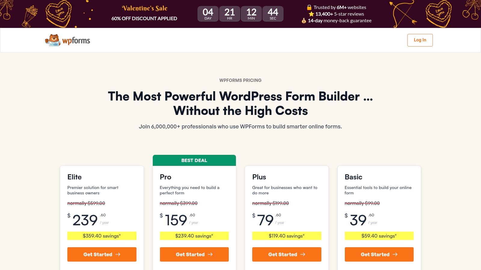 WPForms Pricing Plans