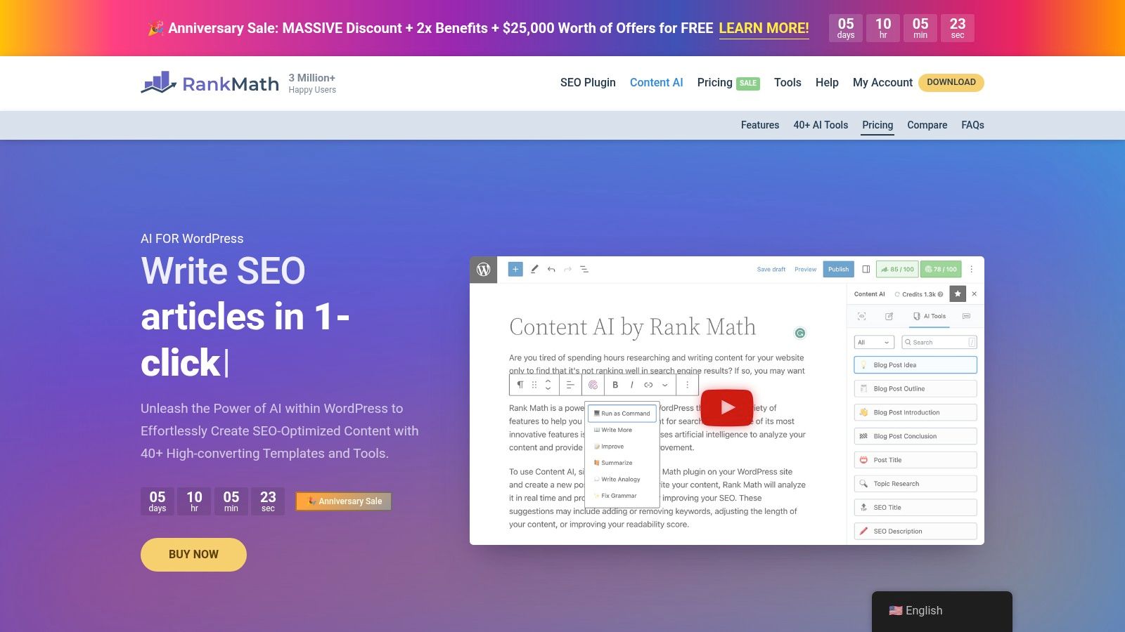 Rank Math – Content AI (WordPress)