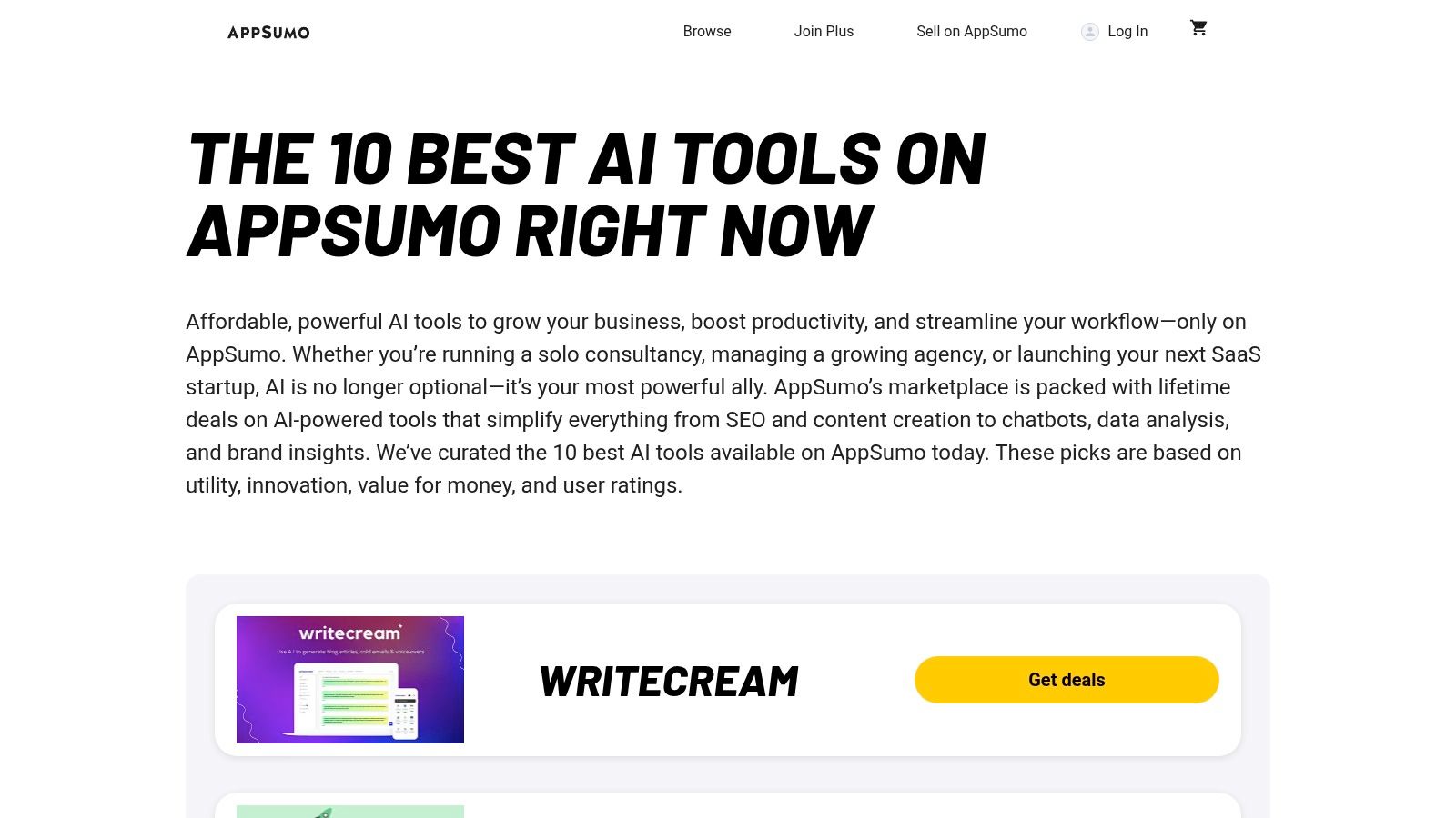 AppSumo's marketplace for AI tools