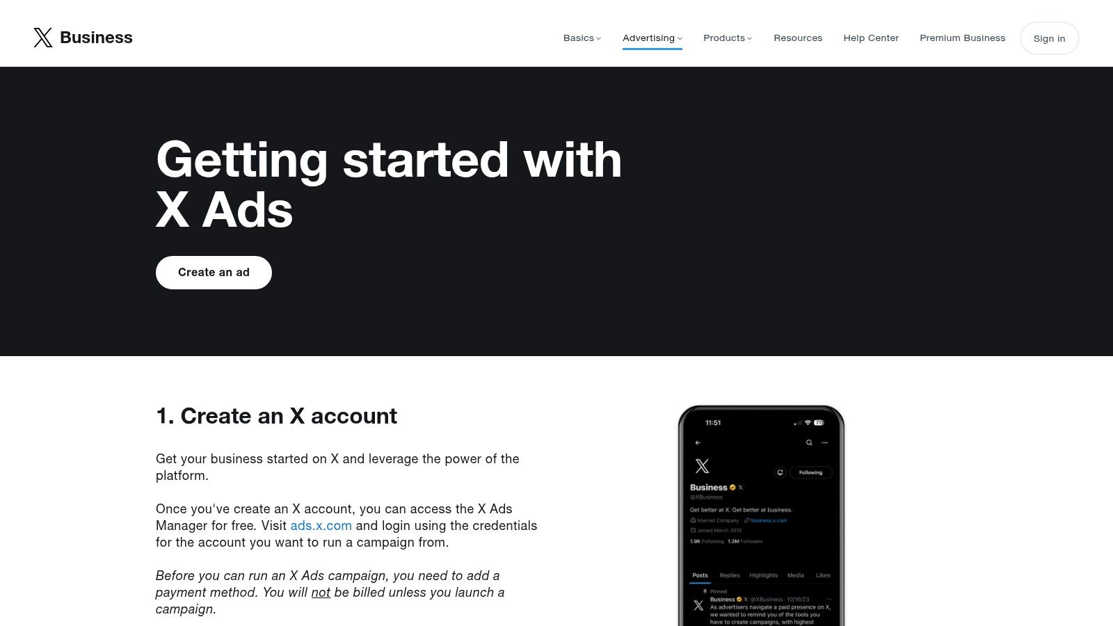 X Ads (formerly Twitter) via Business.X.com