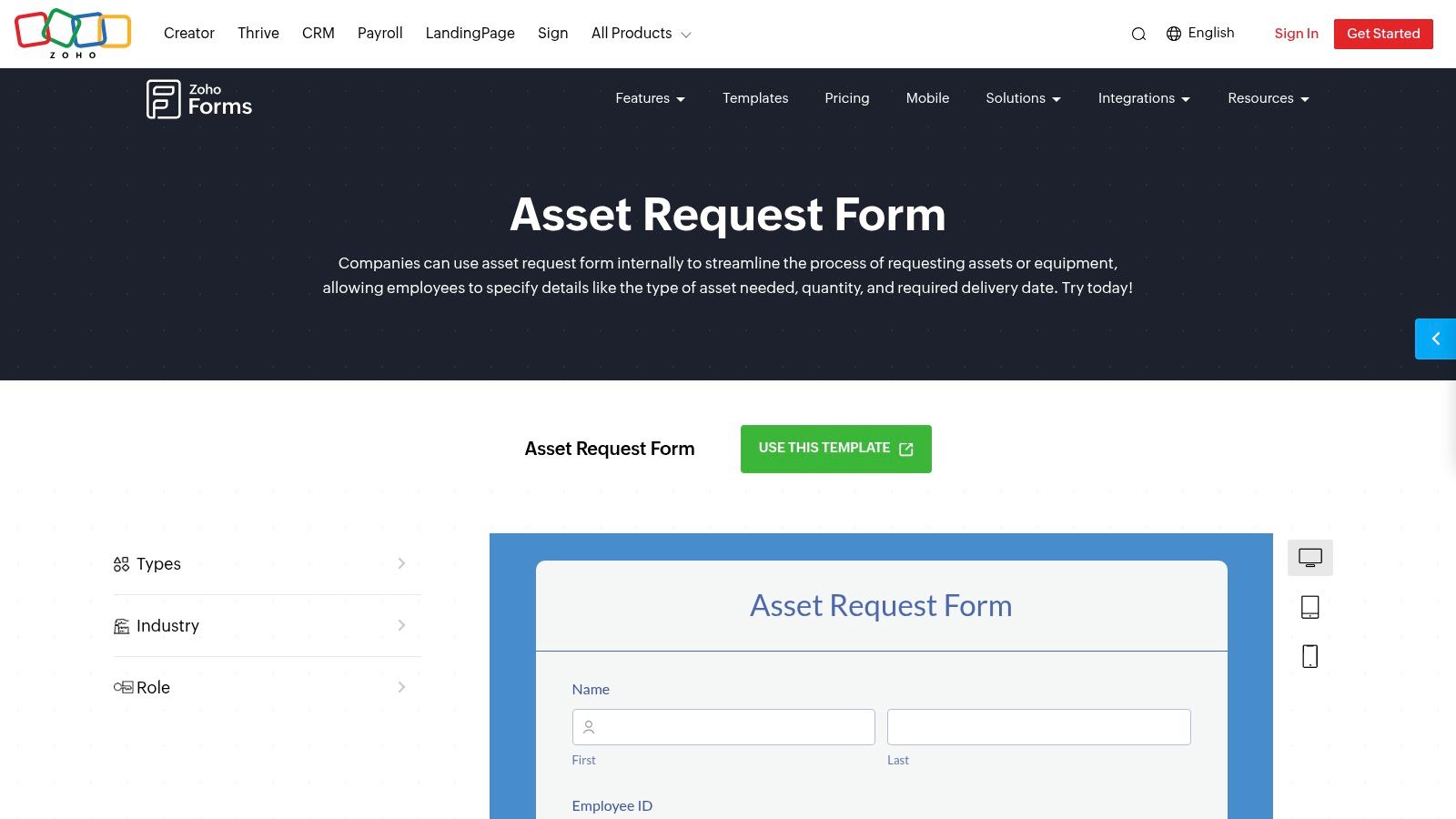 Zoho Forms