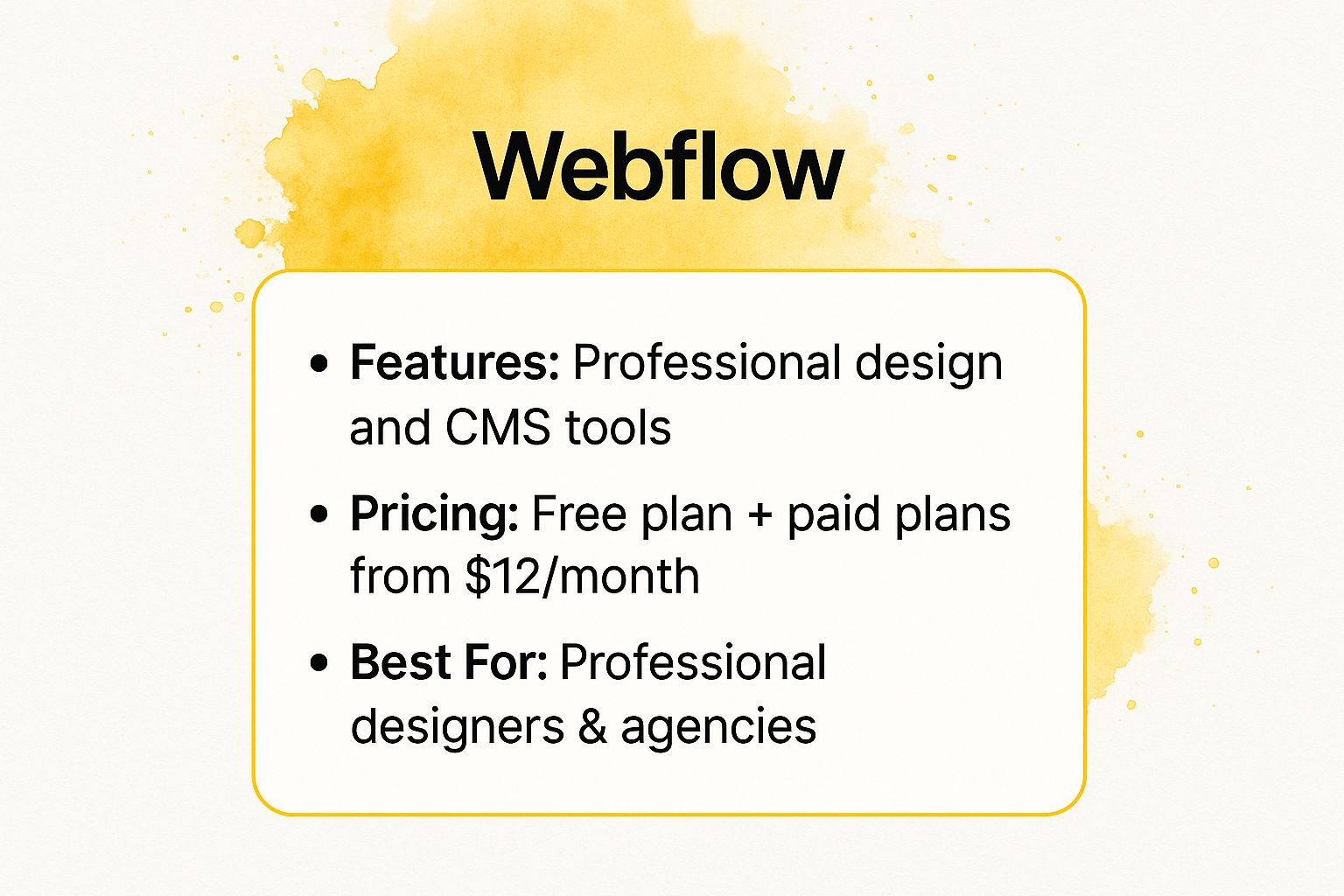 Infographic showing key data about Webflow